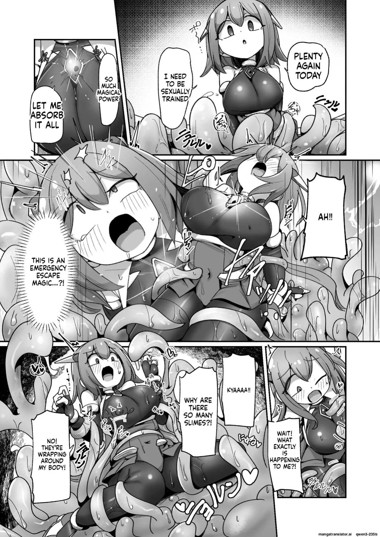 [Echie Kokufuku Aka (Monota)] Maryoku Tank Choukyou sareta Koto mo Sukkari Wasurete no Kono Ko to Teki Ajito ni Idonjau Onna Hero-chan (SCANMTL)