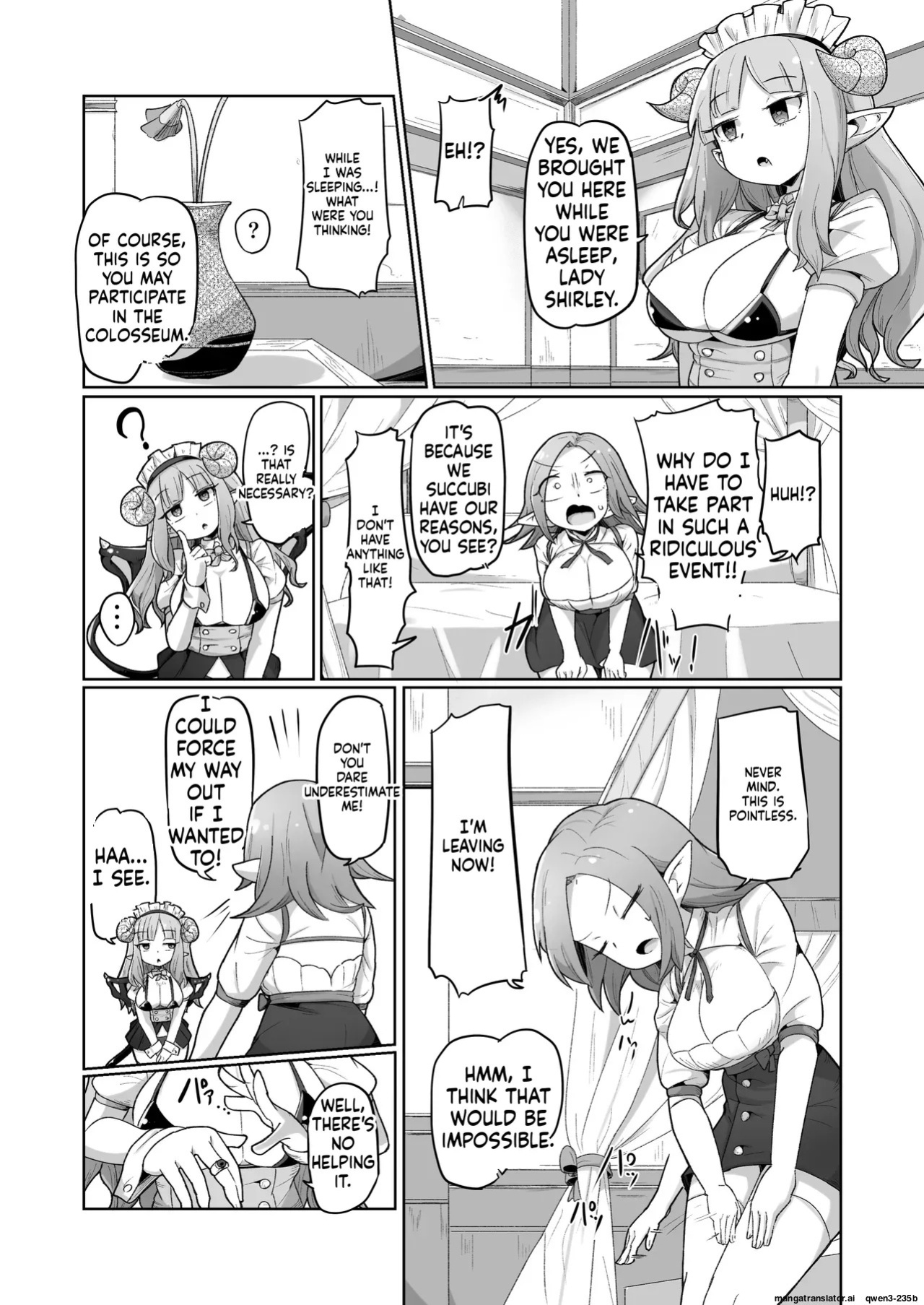 [Echie Kokufuku Aka (Monota)] Haiboku Show Colosseum 1 Kaisenme Tsuyo Tsuyo Majutsushi-chan VS Shintai Kaihatsu ga Tokuina Shou Akuma Succubus-chan (SCANMTL)