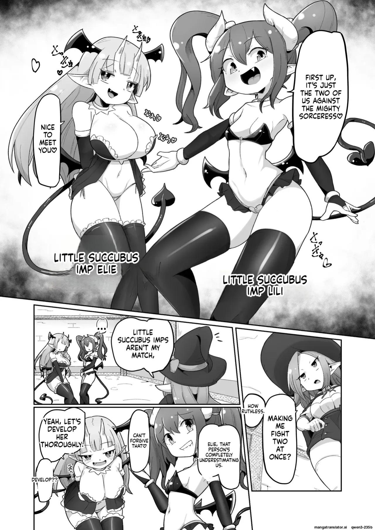 [Echie Kokufuku Aka (Monota)] Haiboku Show Colosseum 1 Kaisenme Tsuyo Tsuyo Majutsushi-chan VS Shintai Kaihatsu ga Tokuina Shou Akuma Succubus-chan (SCANMTL)