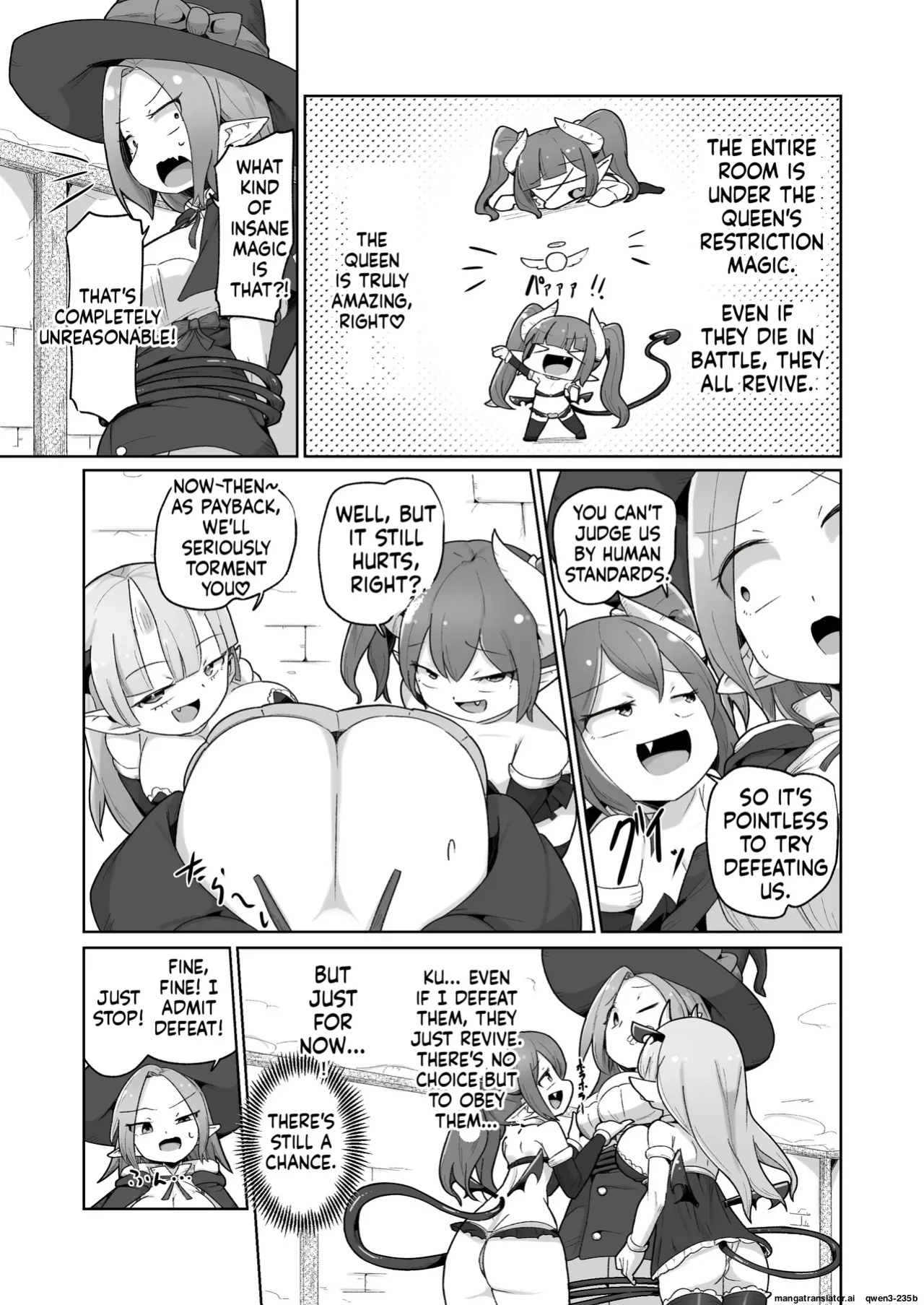 [Echie Kokufuku Aka (Monota)] Haiboku Show Colosseum 1 Kaisenme Tsuyo Tsuyo Majutsushi-chan VS Shintai Kaihatsu ga Tokuina Shou Akuma Succubus-chan (SCANMTL)