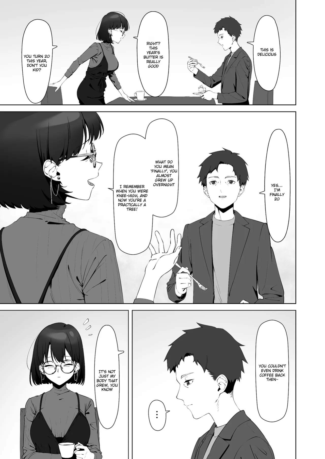 [Shiruo Gumi (Yugudora Shiruo)] My first sexual experience was with the boss of the cafe I’d been going to for 16 years [English] [Rei Scans]