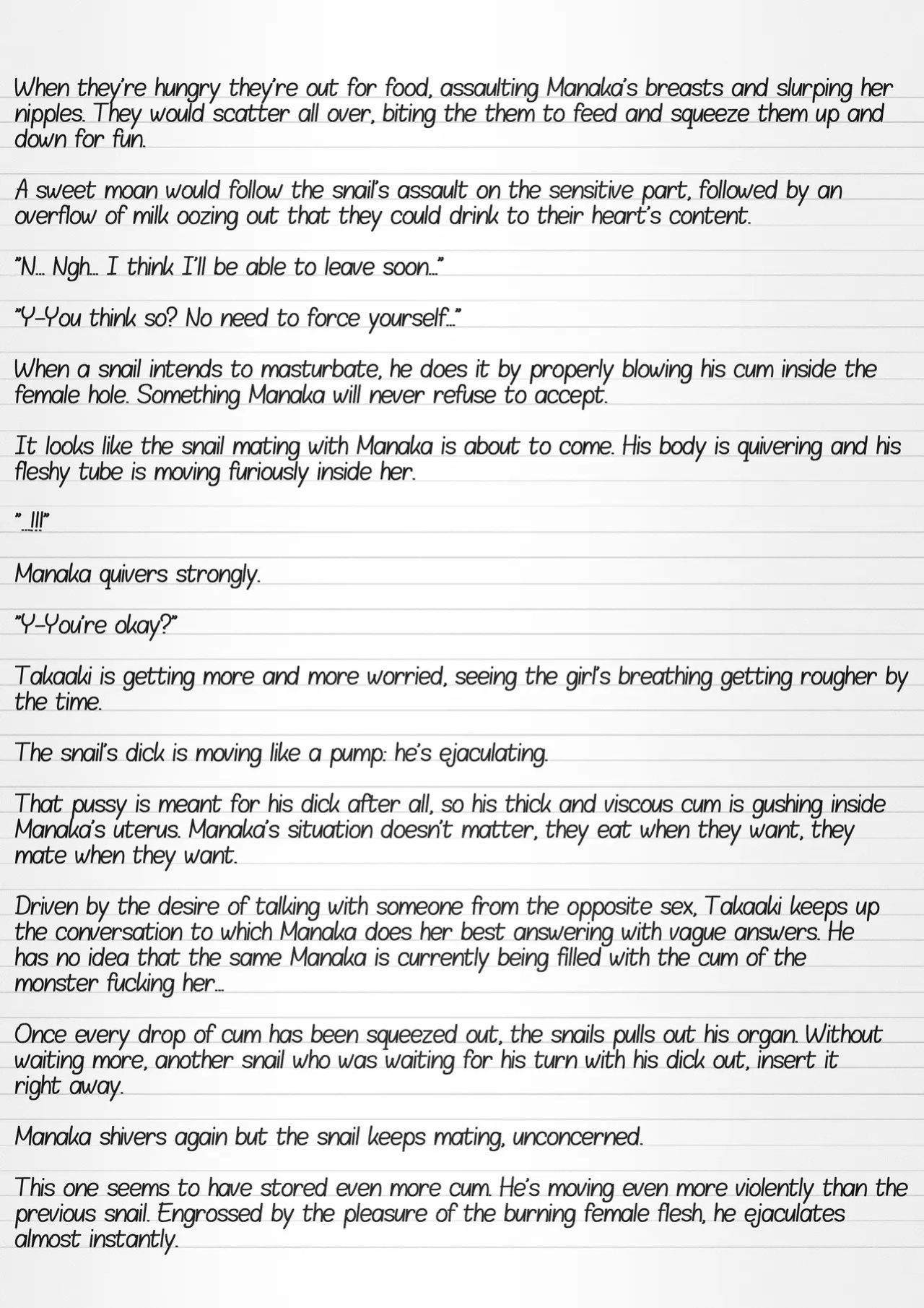 [Tiba-Santi (Misuke)] Misuke's Short Stories 34 - Manaka & Snails (ToHeart2 Dungeon Travelers) [English]