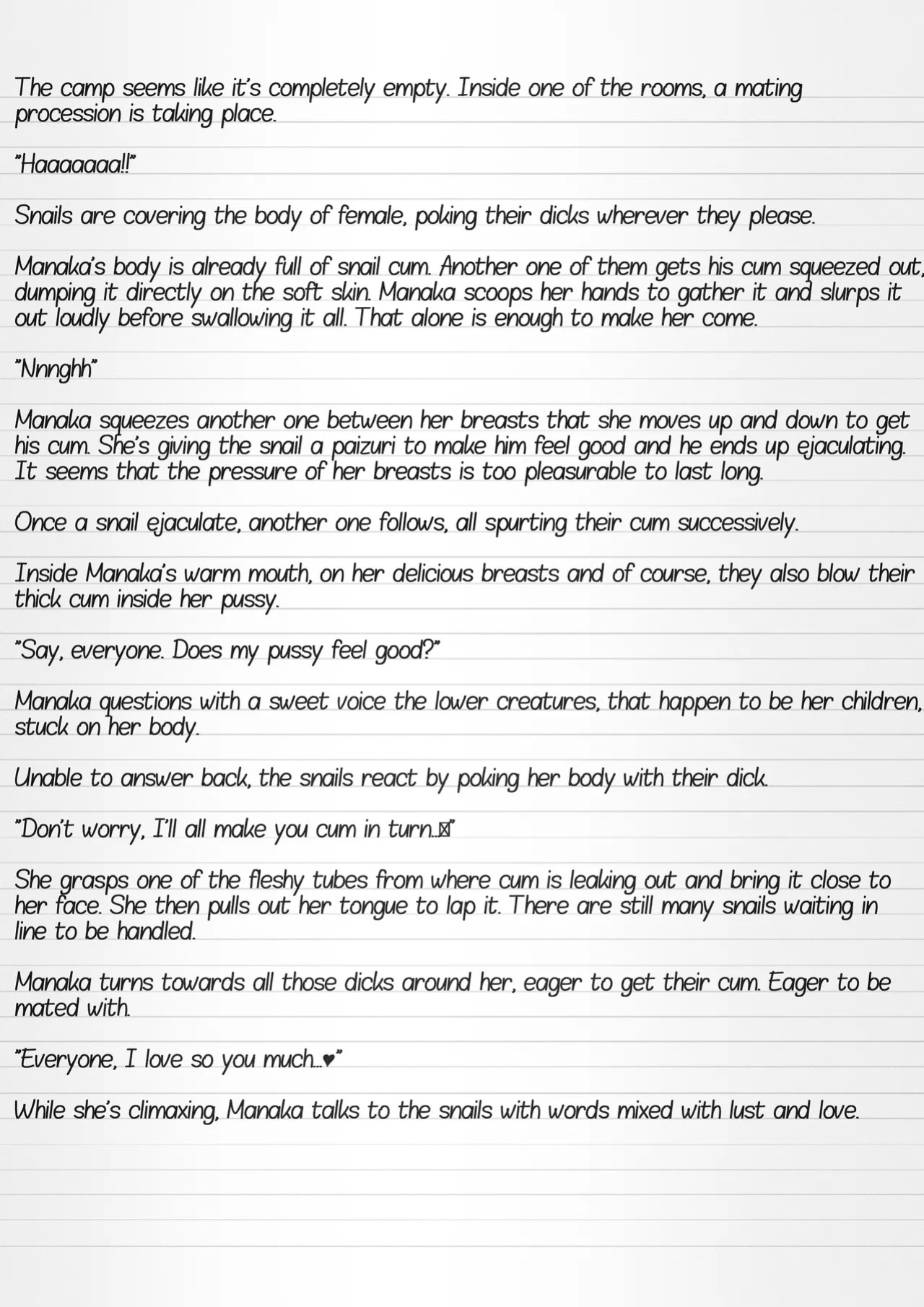 [Tiba-Santi (Misuke)] Misuke's Short Stories 34 - Manaka & Snails (ToHeart2 Dungeon Travelers) [English]