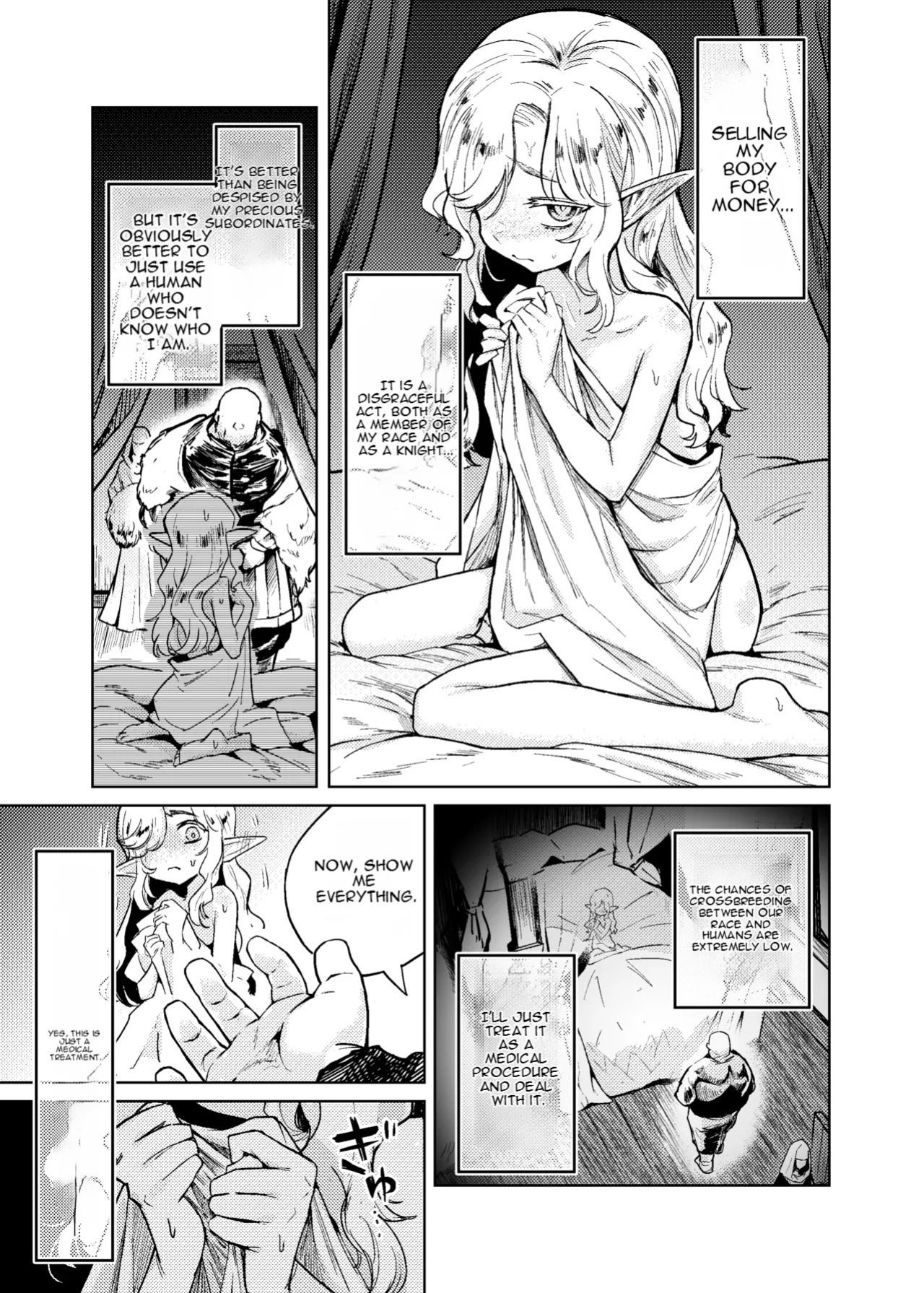 [Kanimura Hanten (Kanimura Ebio)] Seikishi Danchou-sama wa Injutsu no Chiryou no Tame ni Shoukan e Ikimashita | The Holy Knight Commander Visited a Brothel to Cure His Curse [English] [Digital]