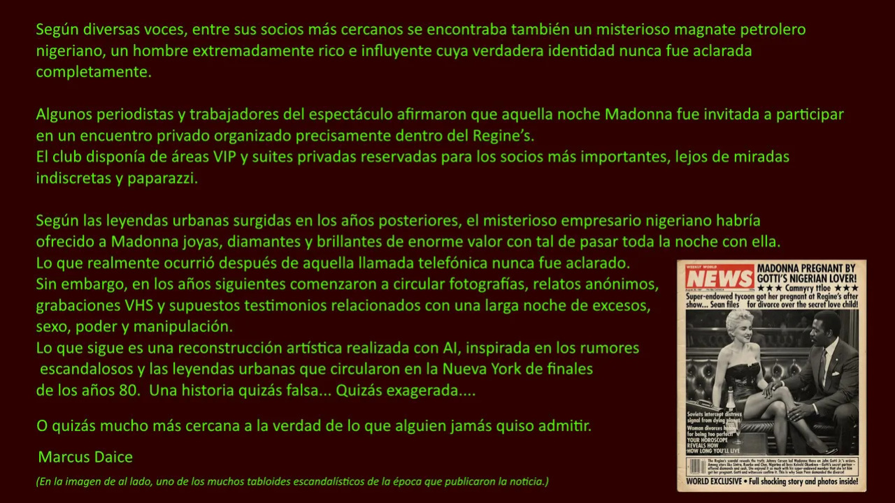 THE REGINE’S TAPE - Madonna, Gotti & The Secret Night