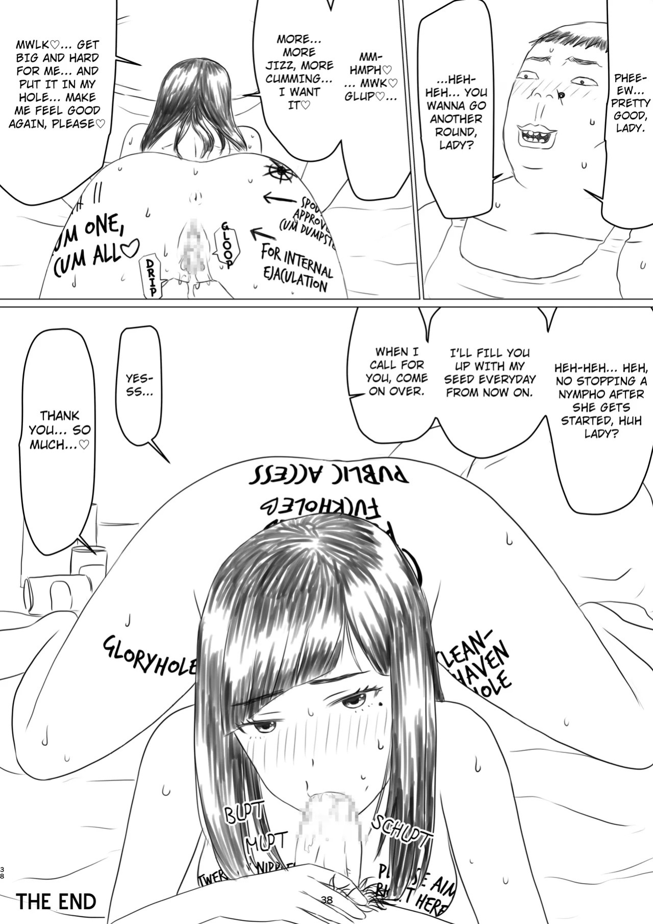 [Jigoku no Nyanko] Chieri-san Can't Lose! A Perverted Toilet Wife Who Can Be Fertilized With Anyone's Sperm With Her Husband's Approval [Full Series]