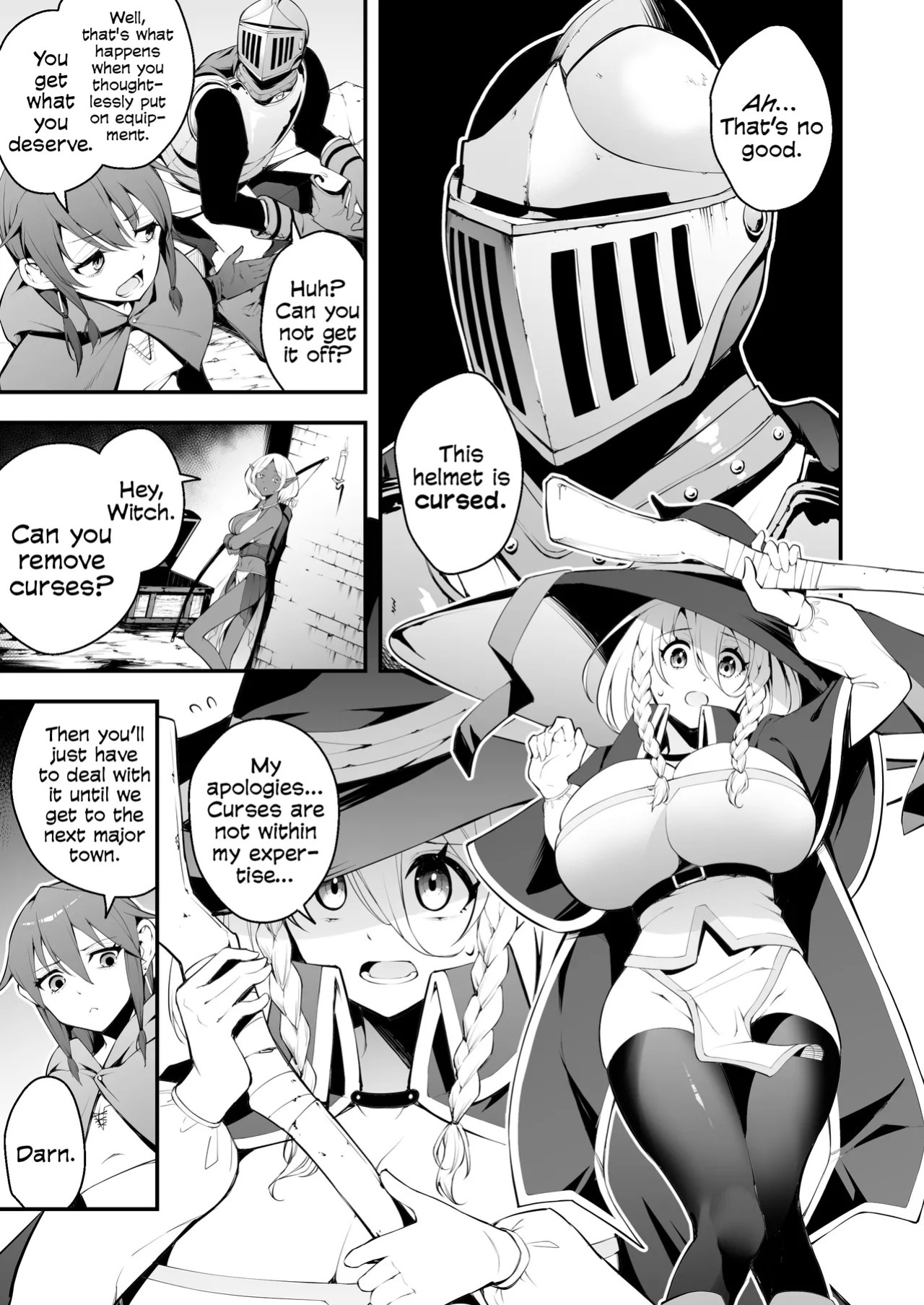 [Jisyakunyudo (Nanameno Hayuta)] The Apprentice Witch And The Cursed Dick | Minarai Majo to Noroi no Chinpo [English] [Cookie Cruncher] [Digital]