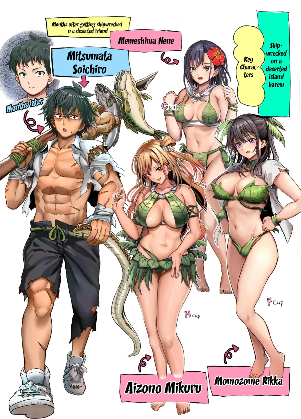 [Hokekiyo Carnival (Houhokekiyo)] Mujintou Sounan Harem | Deserted Island Castaway Harem Ch.1-6 [English] {Doujins.com}