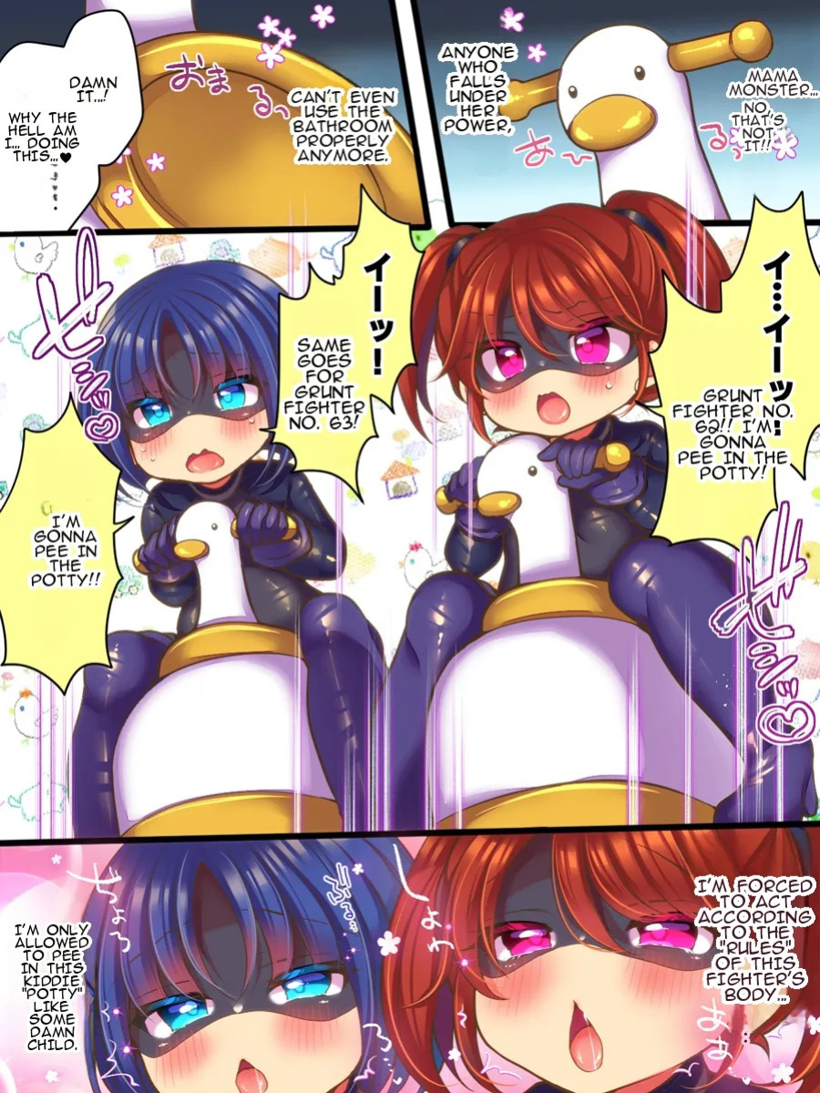 [Amuai Okashi Seisakusho (Reitou Mikan)] Moto Hero no Omorashi Sentouin wa Mama ni wa Katemasen! | A Former Hero Who Wets Herself in Battle Can't Beat Her Mom!