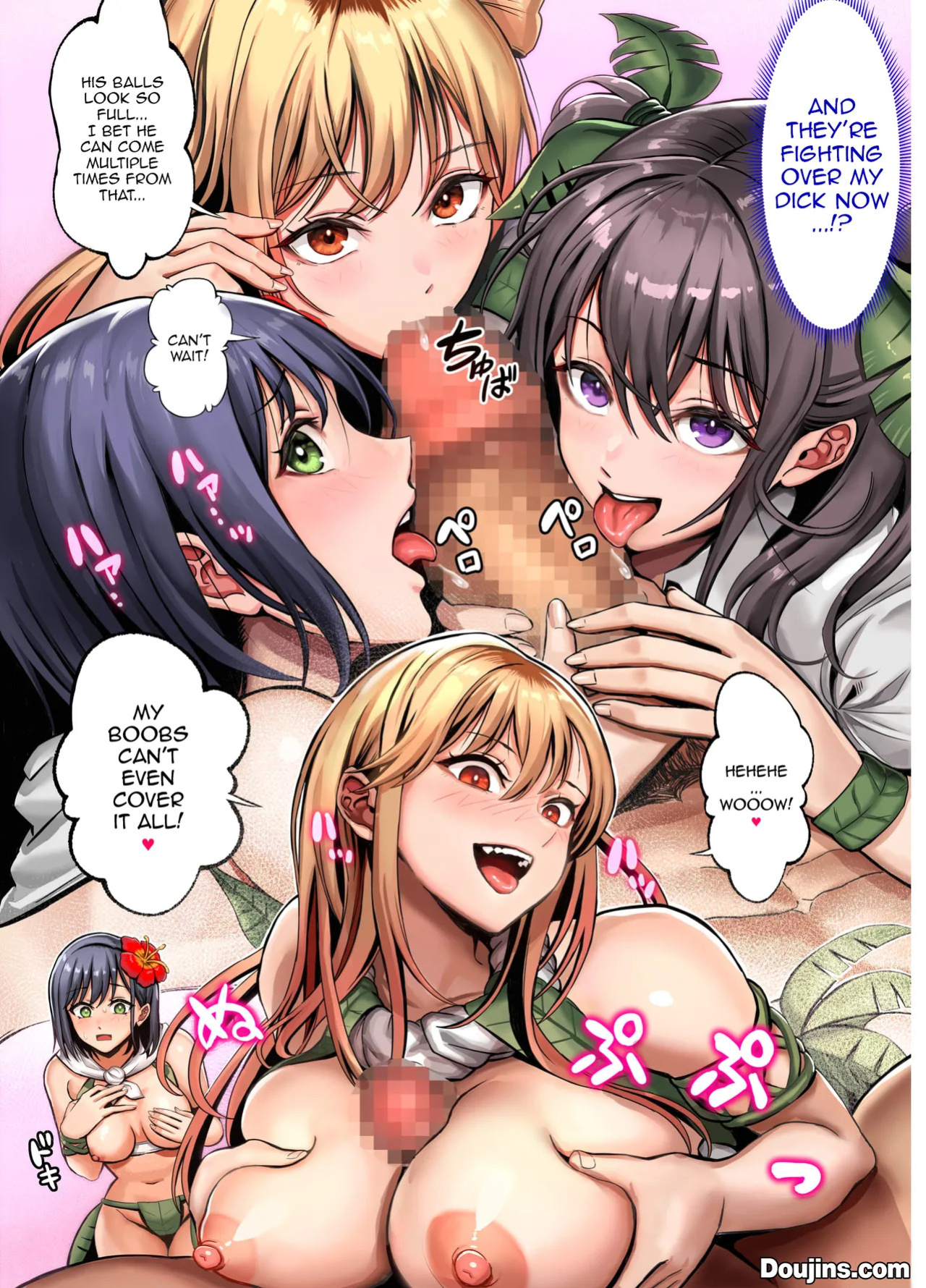 [Hokekiyo Carnival (Houhokekiyo)] Mujintou Sounan Harem | Deserted Island Castaway Harem [English] {Doujins.com}