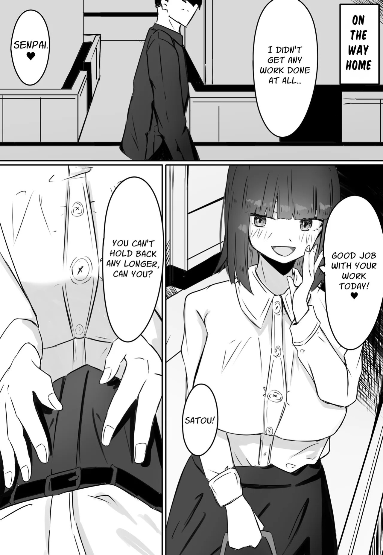 [Merukuran (Rakunagaku)] Kouhai Succubus-chan wa Senpai o Jirashitai! | The Succubus At Work Is A Teaser! [English] [Nikuchan]