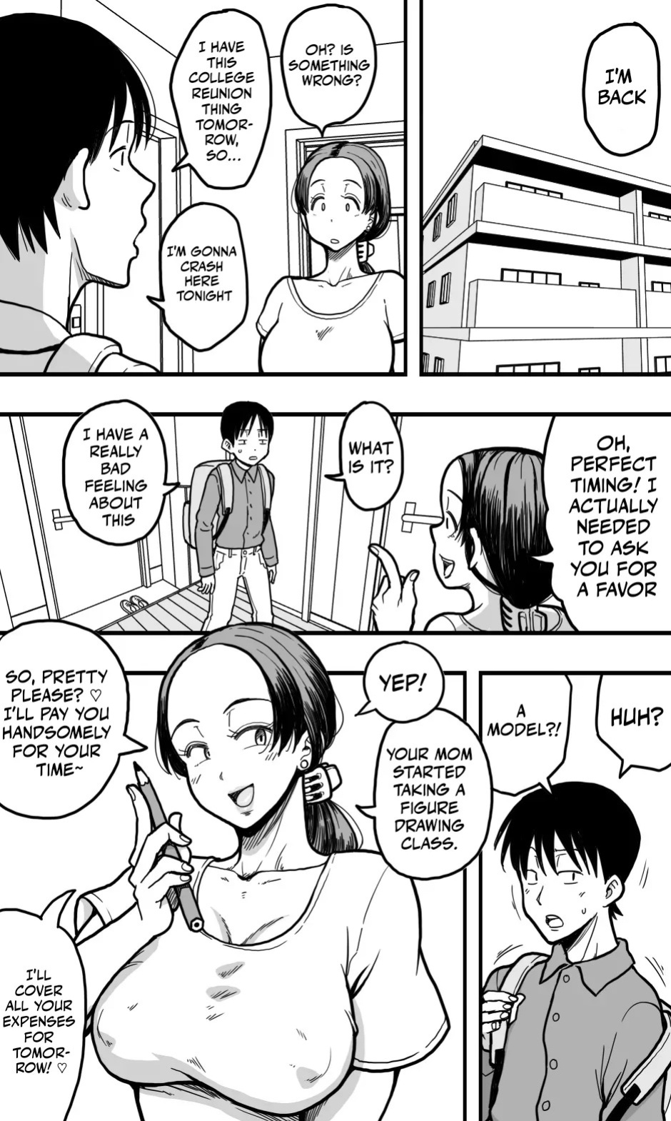 [polbockle] I was acting as a nude model for my mom, but then... I caught a glimpse of her panties, got a boner, and well... [Ghostmilflame]