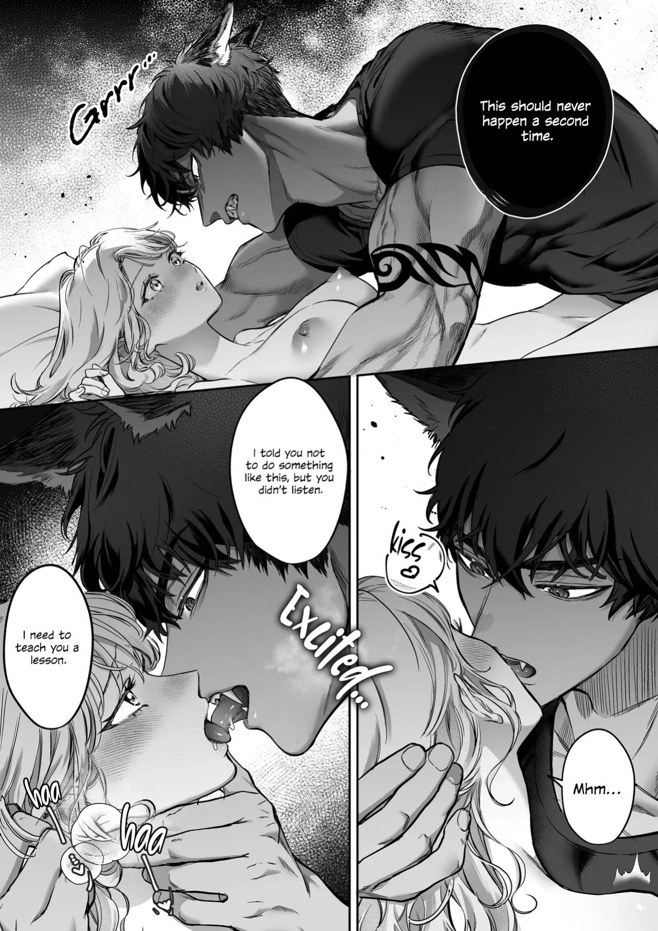[Vivid Aster (jnnKleeche)] Kahogo na kemonohito kareshi no tanetsuke honki koubi ni kowasa retai | I want to be destroyed by my overprotective beastman boyfriend's serious mating and impregnation [English] [Descent into madness] [Digital]