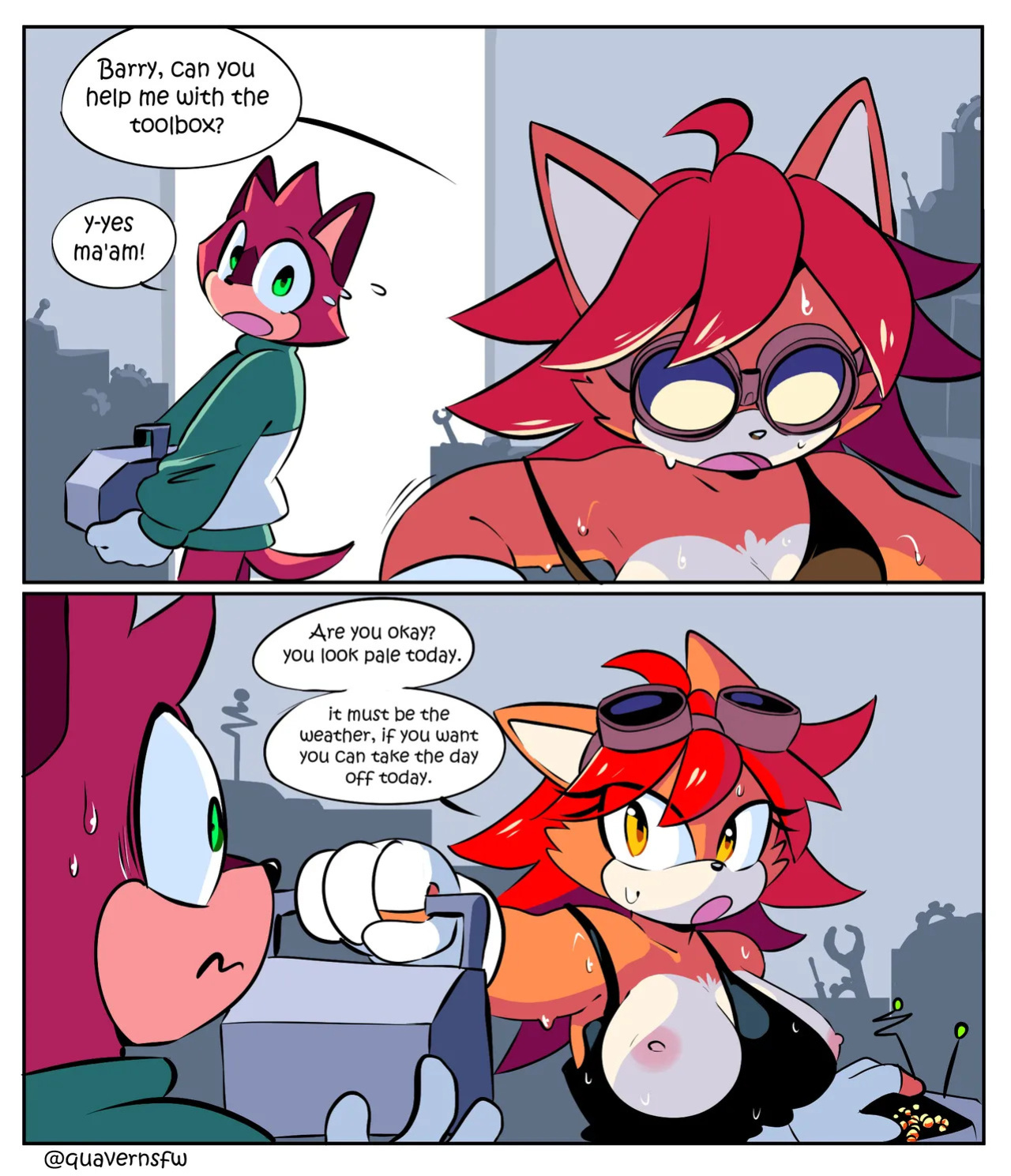 [QuaverDraws (QuaverNSFW)] Luana x Sticks x Barry