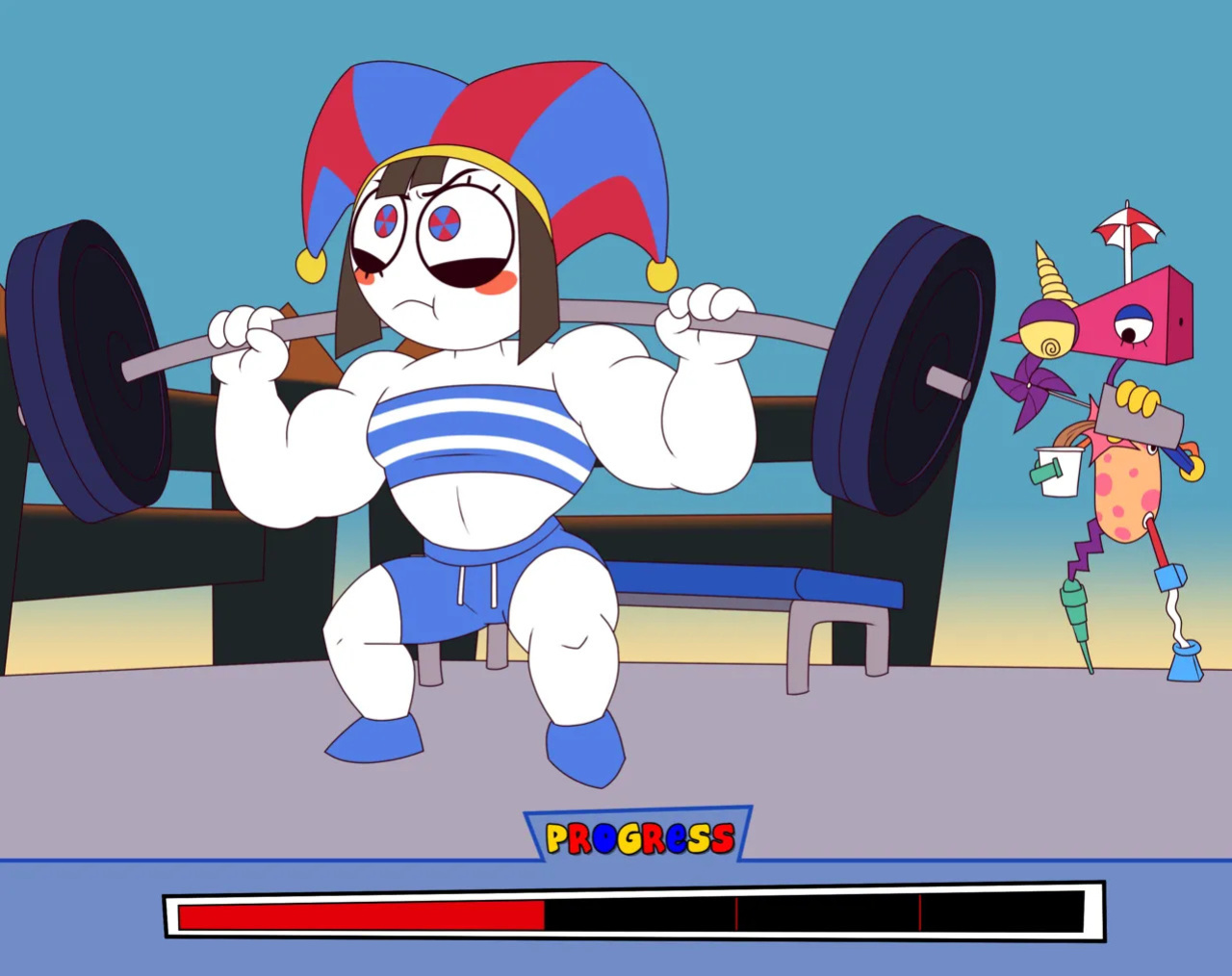 Pomni's Beach Bod Growth Drive (DepravedDefense)