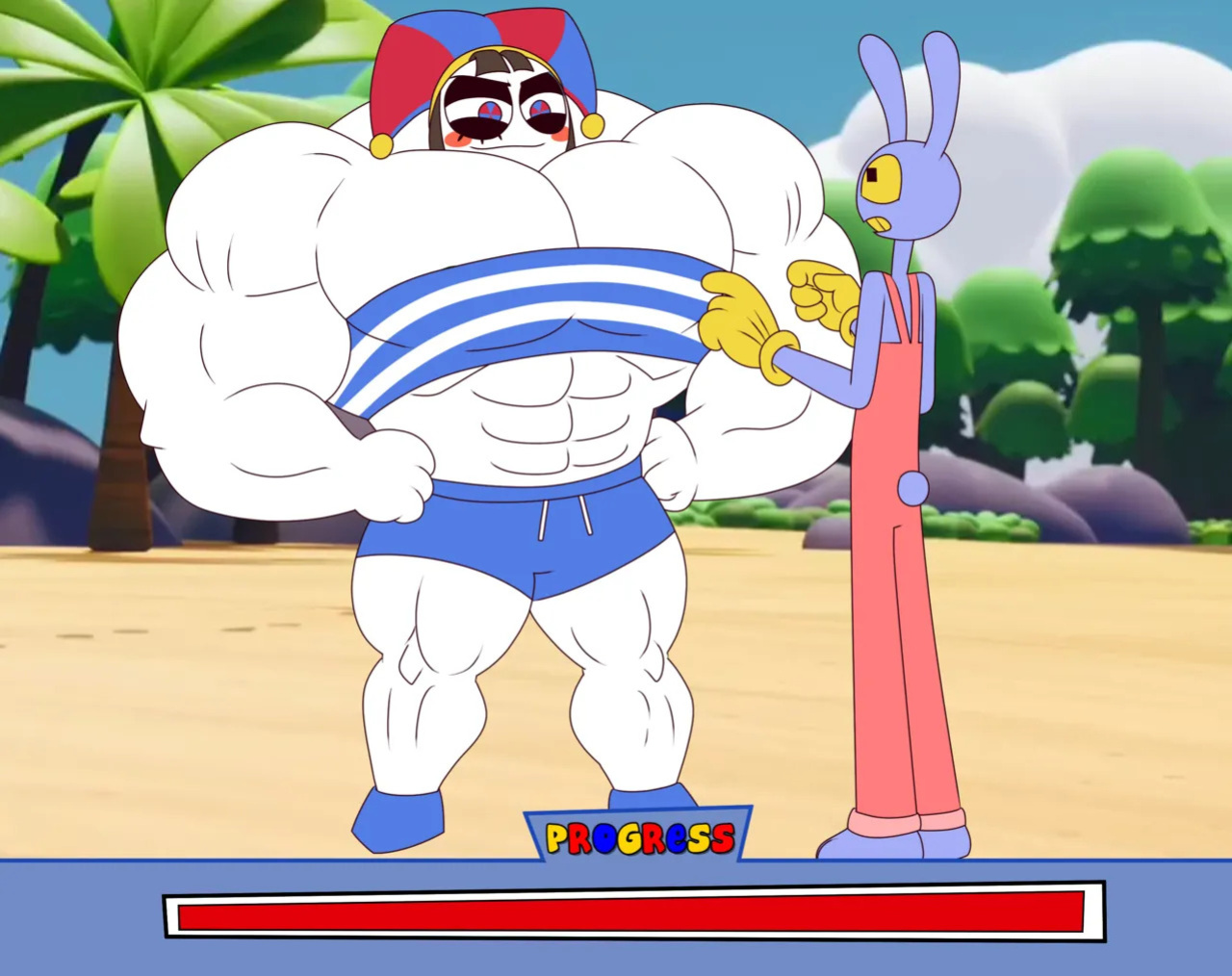 Pomni's Beach Bod Growth Drive (DepravedDefense)