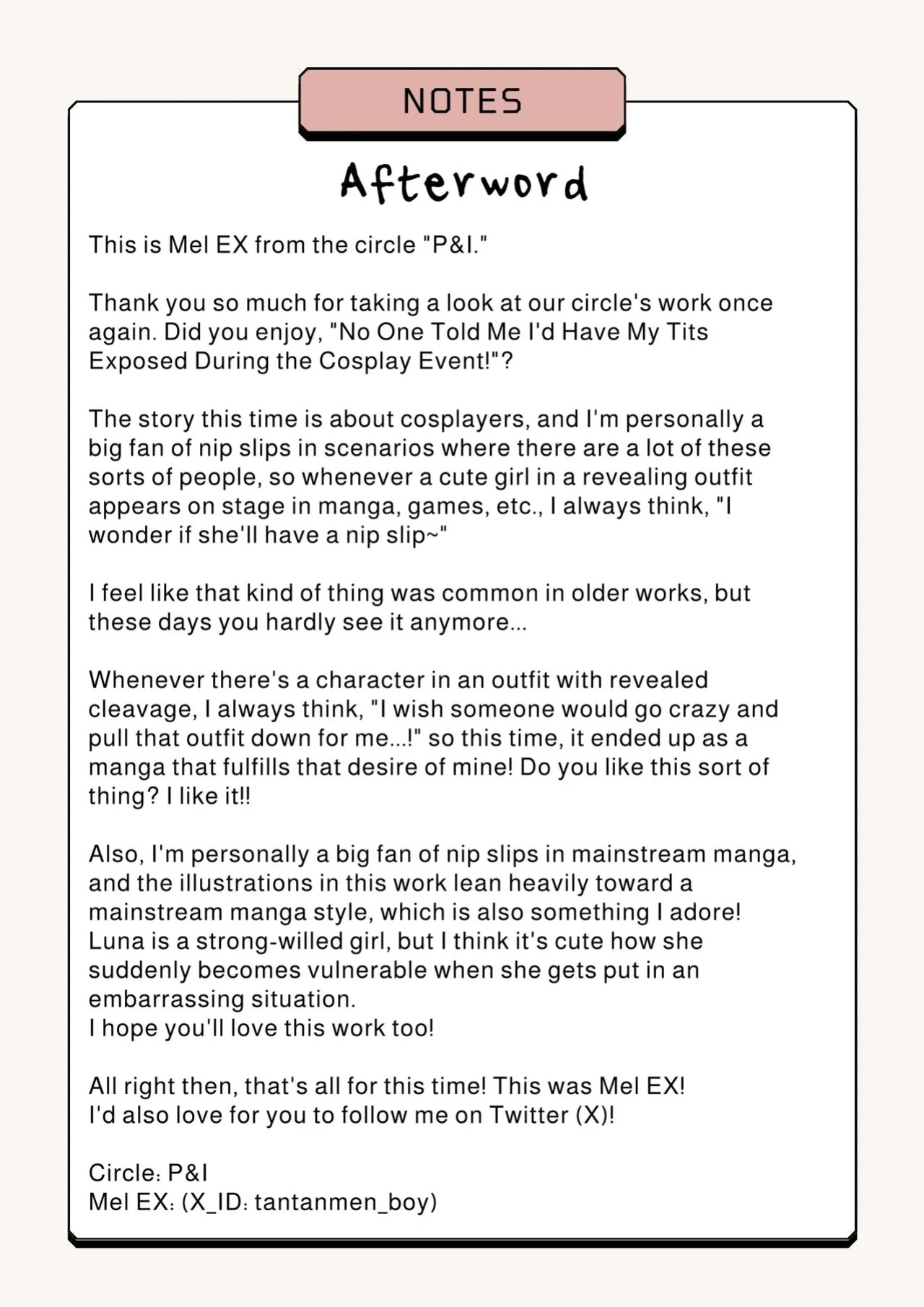 [P&I (Natori Gon)] Cosplay Event de Porori Saserareru Nante Kiitemasen! | No One Told Me I'd Have My Tits Exposed During the Cosplay Event! [English] [Cunny Garden]