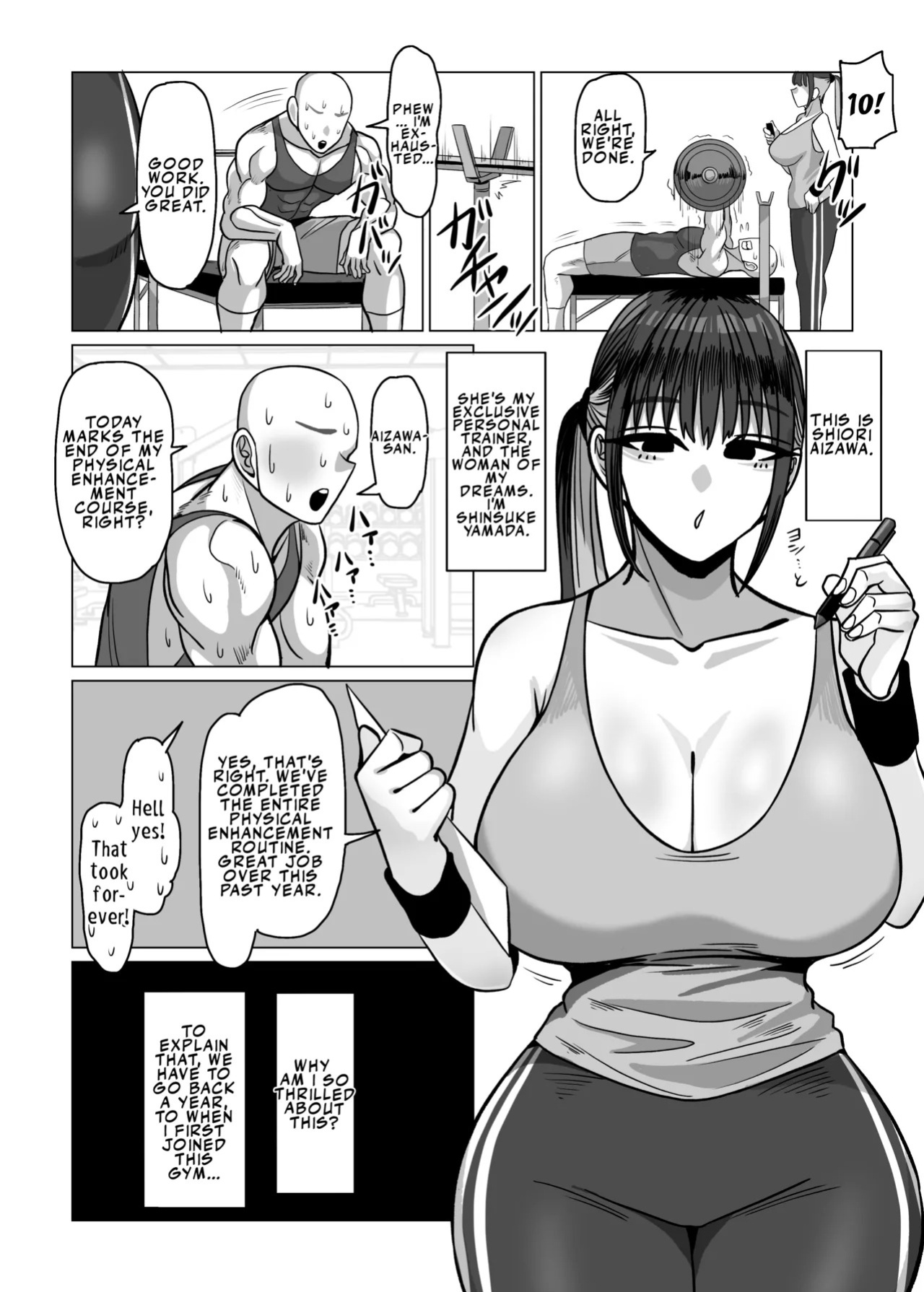 [Onigiri to Okazu (Echigooriman)] SEX Personal Trainer no Muhyoujou Kyonyuu Onee-san ni Tantan to Fude Oroshitemorau Hanashi | The Story of Having My Virginity Clinically Taken by an Expressionless, Big-Breasted Sex Personal Trainer [English] [LKK•Scans]