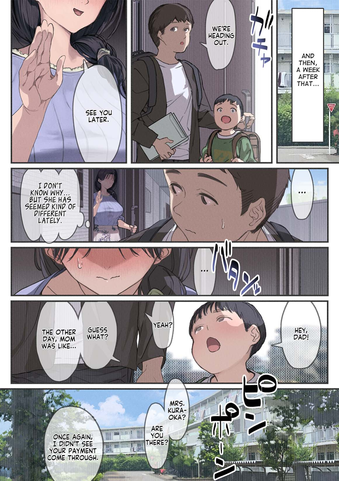 [Yomoda Yomo JAPAN (Yomoda Yomo)] Kongetsu no Yachin ga Haraemasen. [Hinkon Hitodzuma Chifuyu] Danna ni Naisho de Ooya-san no Aijin ni Narimashita. | I Can't Pay Rent This Month. [Desperate Housewife Chifuyu] I Became My Landlord's Mistress Behind My Husb
