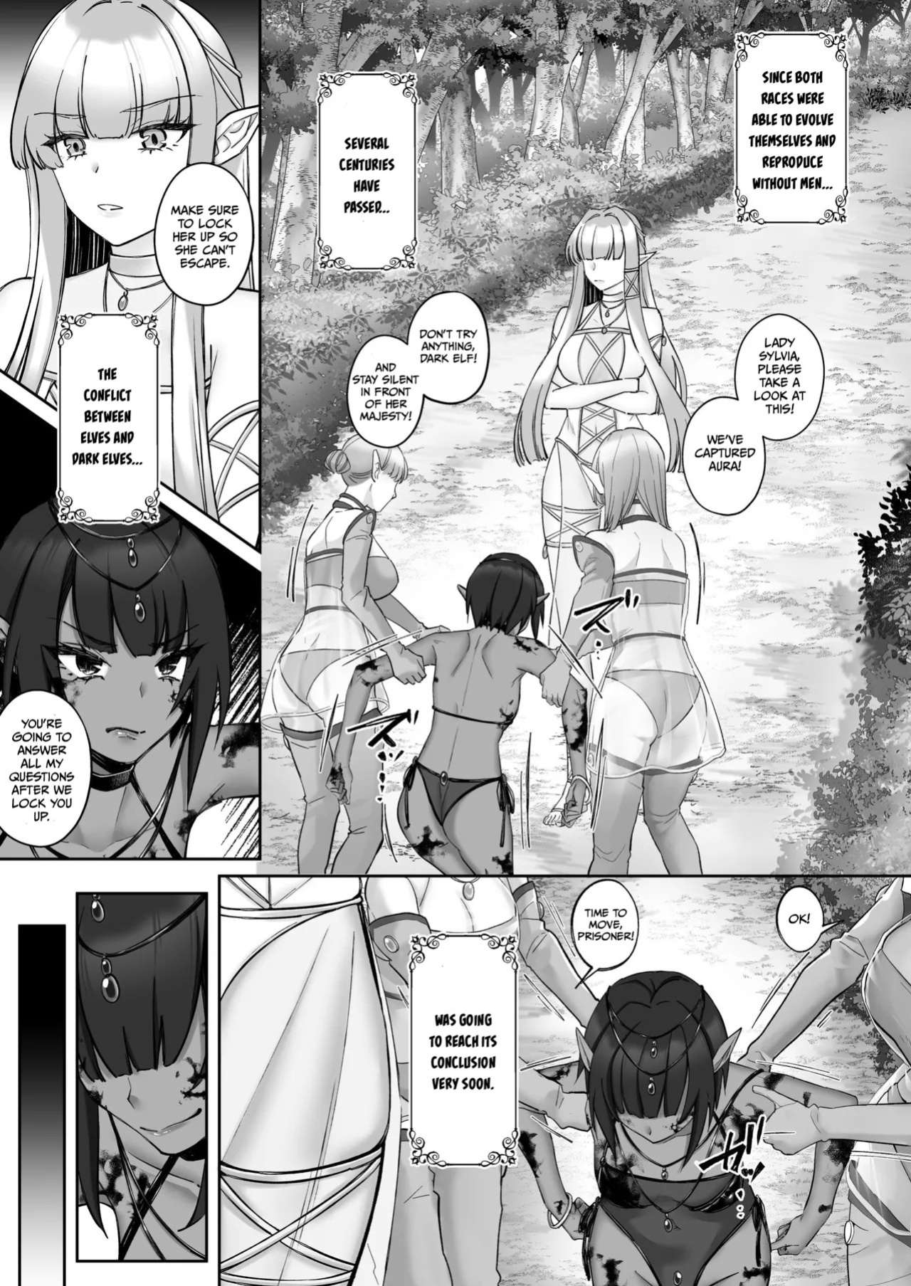 [Seika Kairaku Shoten (Chocomint)] Elf Kanraku ~Elf ni Ecchi na Inmon o Tsukete Les Ochi Saseru~ [Digital] [English]