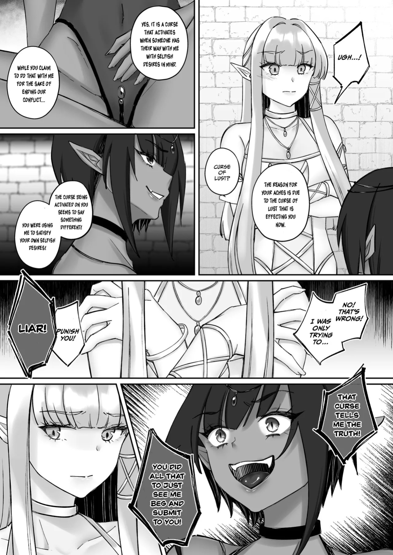 [Seika Kairaku Shoten (Chocomint)] Elf Kanraku ~Elf ni Ecchi na Inmon o Tsukete Les Ochi Saseru~ [Digital] [English]