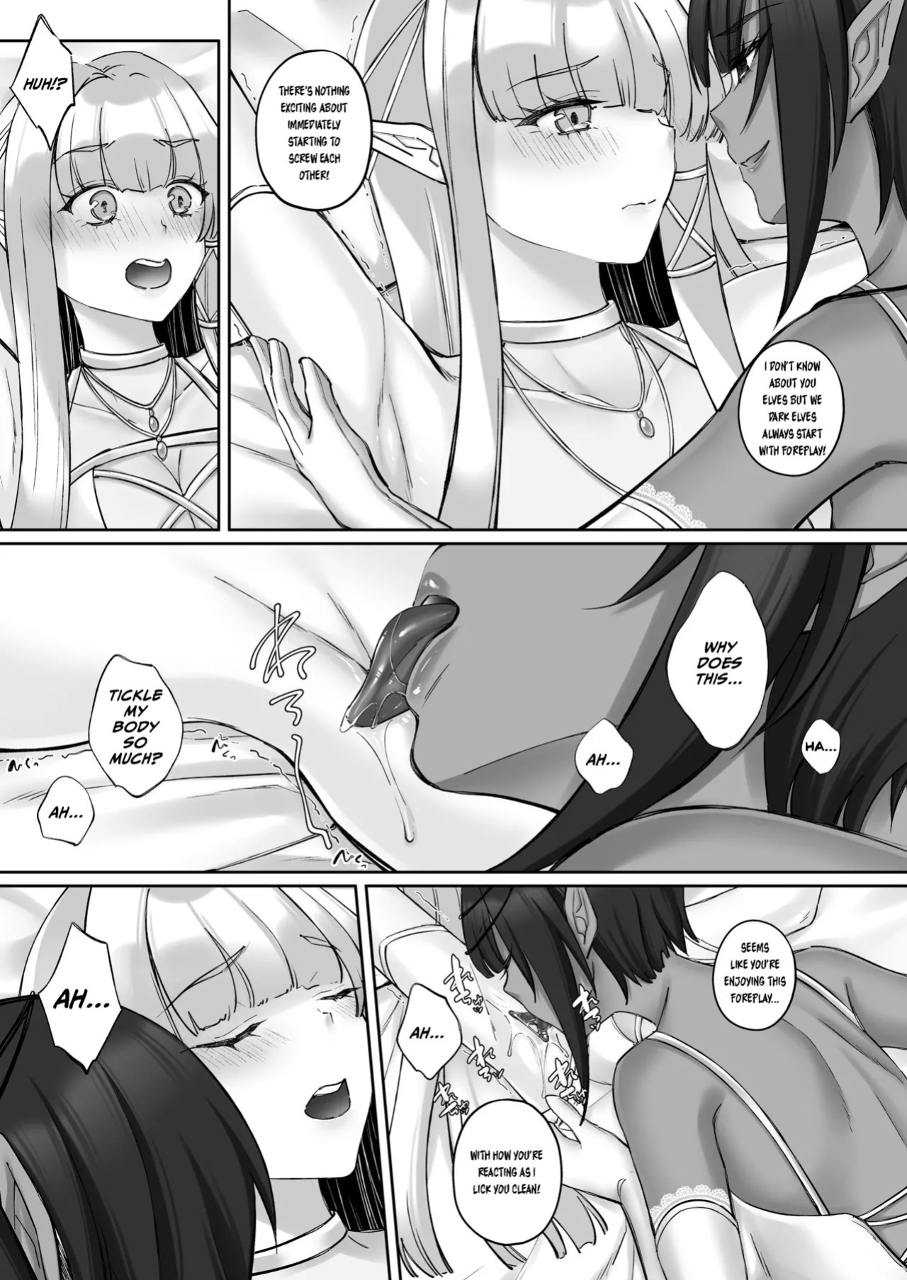 [Seika Kairaku Shoten (Chocomint)] Elf Kanraku ~Elf ni Ecchi na Inmon o Tsukete Les Ochi Saseru~ [Digital] [English]