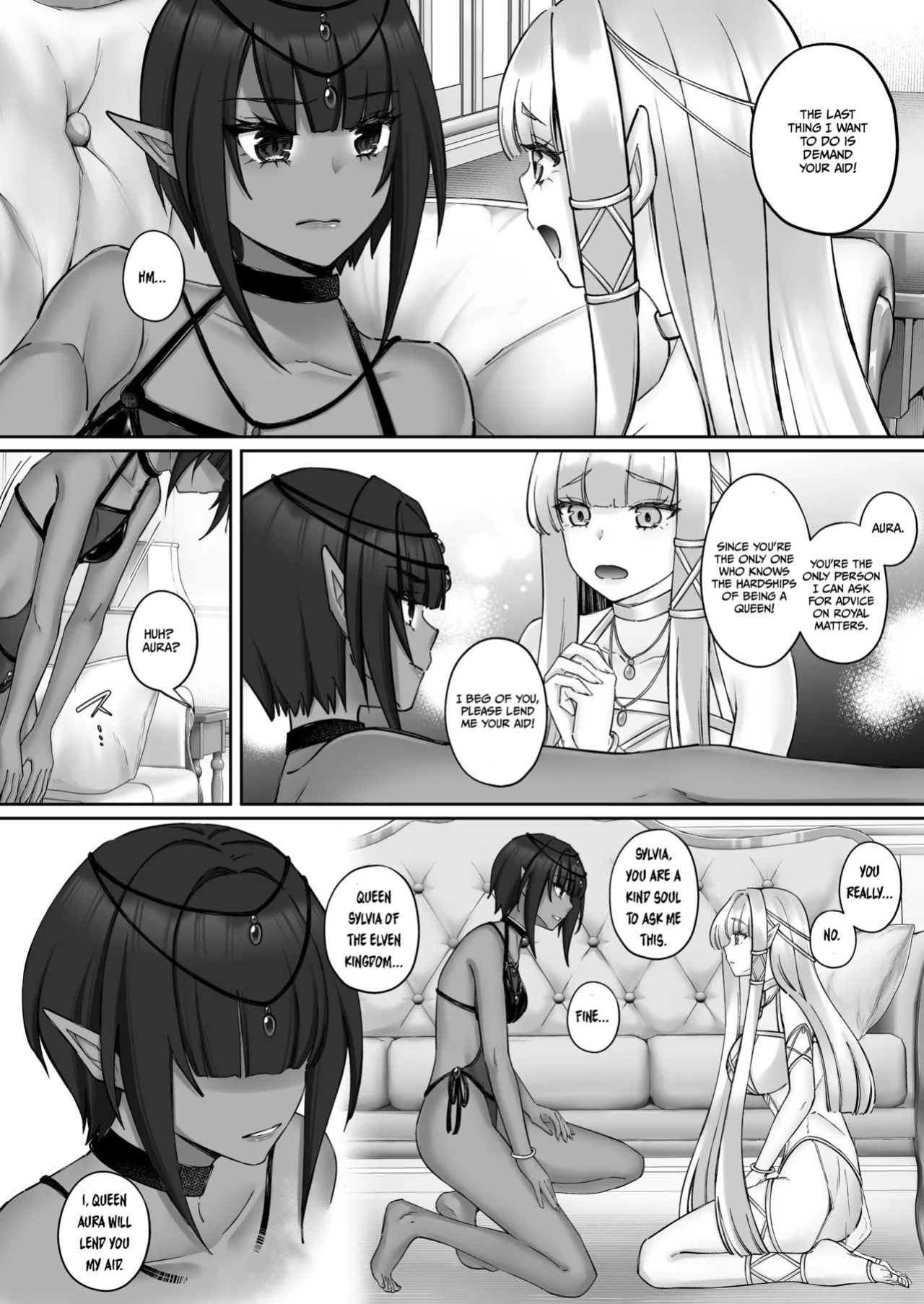 [Seika Kairaku Shoten (Chocomint)] Elf Kanraku ~Elf ni Ecchi na Inmon o Tsukete Les Ochi Saseru~ [Digital] [English]