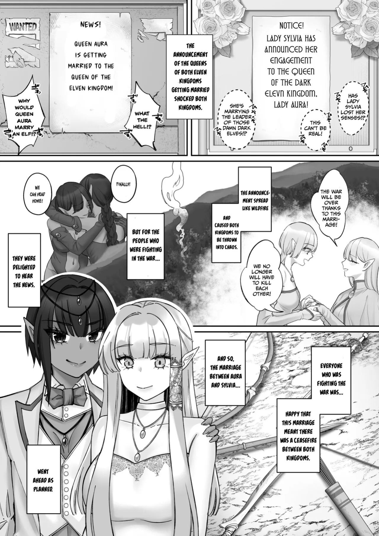 [Seika Kairaku Shoten (Chocomint)] Elf Kanraku ~Elf ni Ecchi na Inmon o Tsukete Les Ochi Saseru~ [Digital] [English]