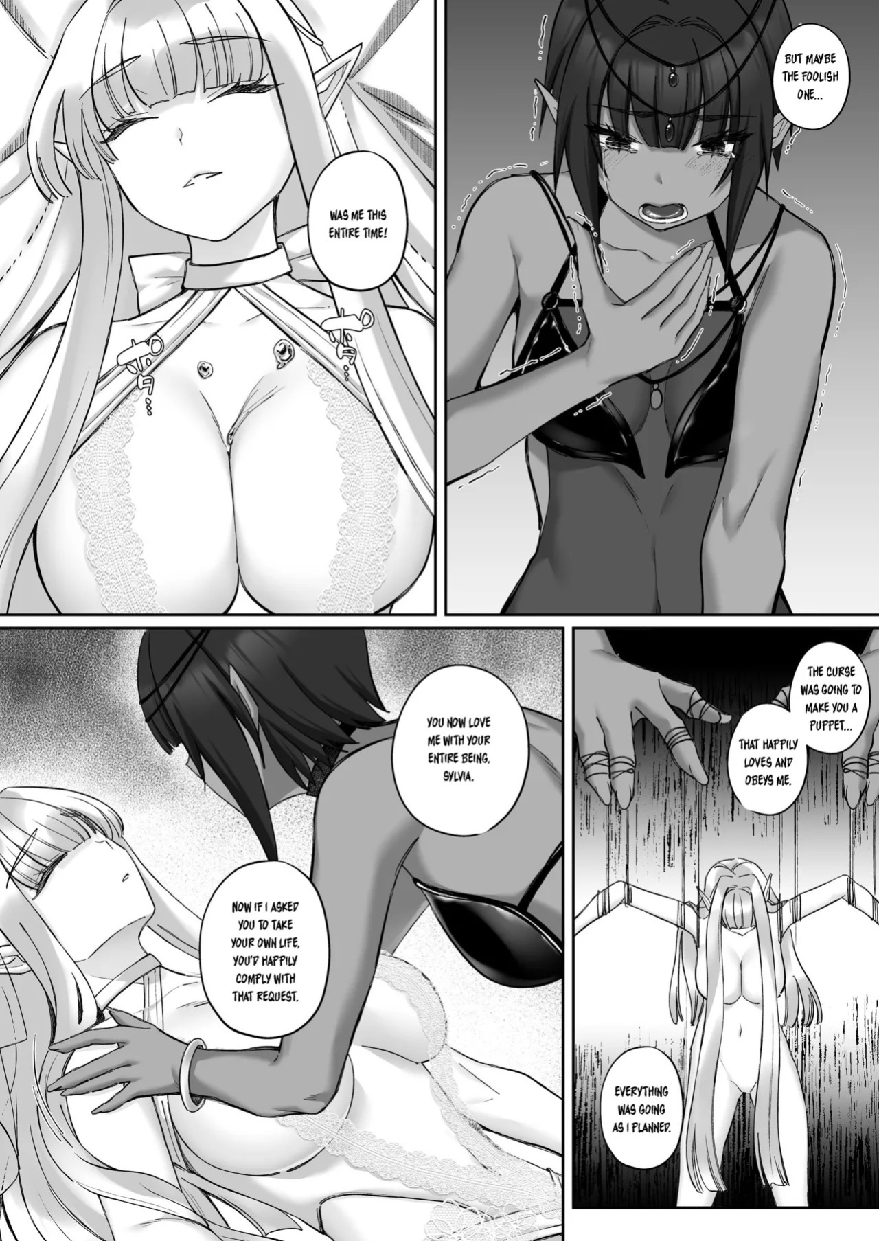 [Seika Kairaku Shoten (Chocomint)] Elf Kanraku ~Elf ni Ecchi na Inmon o Tsukete Les Ochi Saseru~ [Digital] [English]