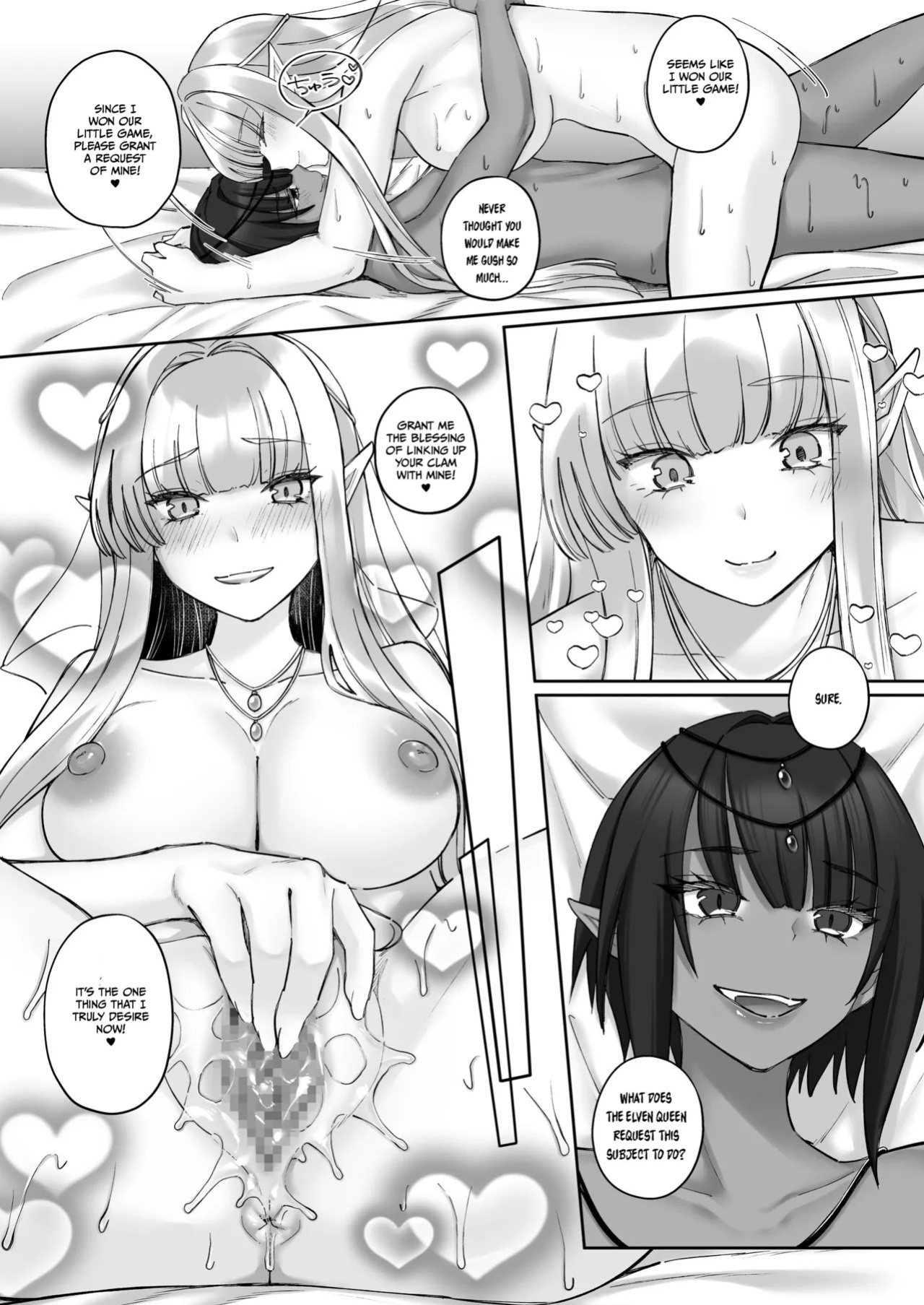 [Seika Kairaku Shoten (Chocomint)] Elf Kanraku ~Elf ni Ecchi na Inmon o Tsukete Les Ochi Saseru~ [Digital] [English]