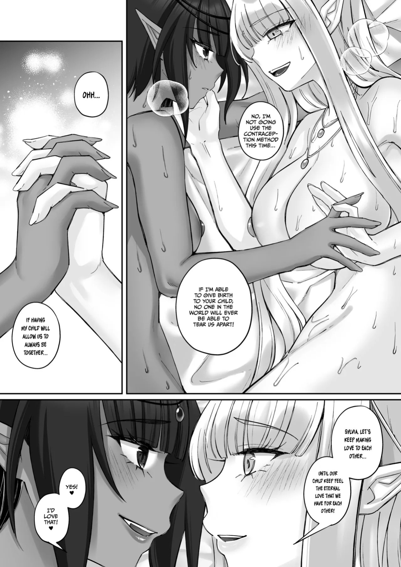 [Seika Kairaku Shoten (Chocomint)] Elf Kanraku ~Elf ni Ecchi na Inmon o Tsukete Les Ochi Saseru~ [Digital] [English]