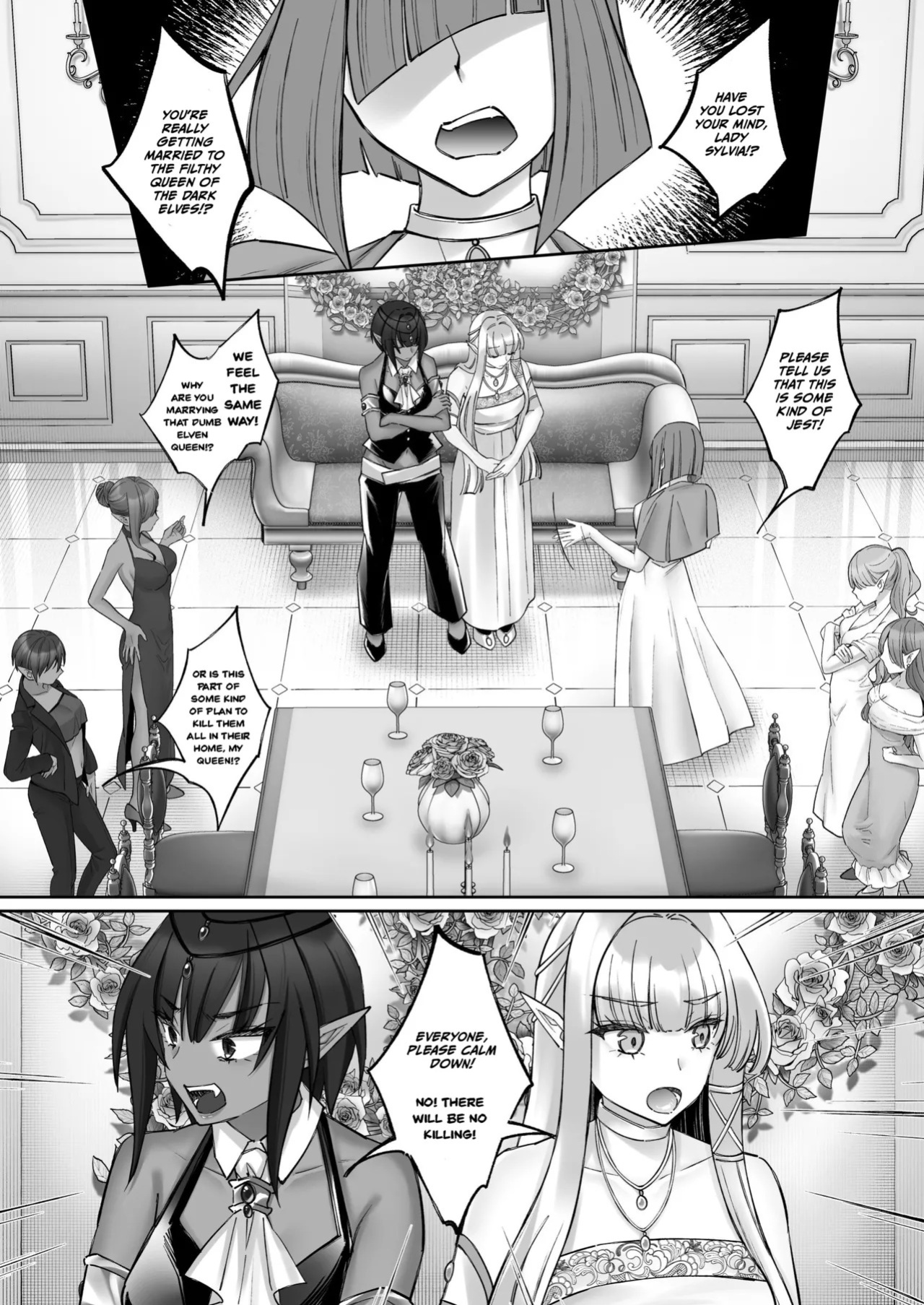 [Seika Kairaku Shoten (Chocomint)] Elf Kanraku ~Elf ni Ecchi na Inmon o Tsukete Les Ochi Saseru~ [Digital] [English]