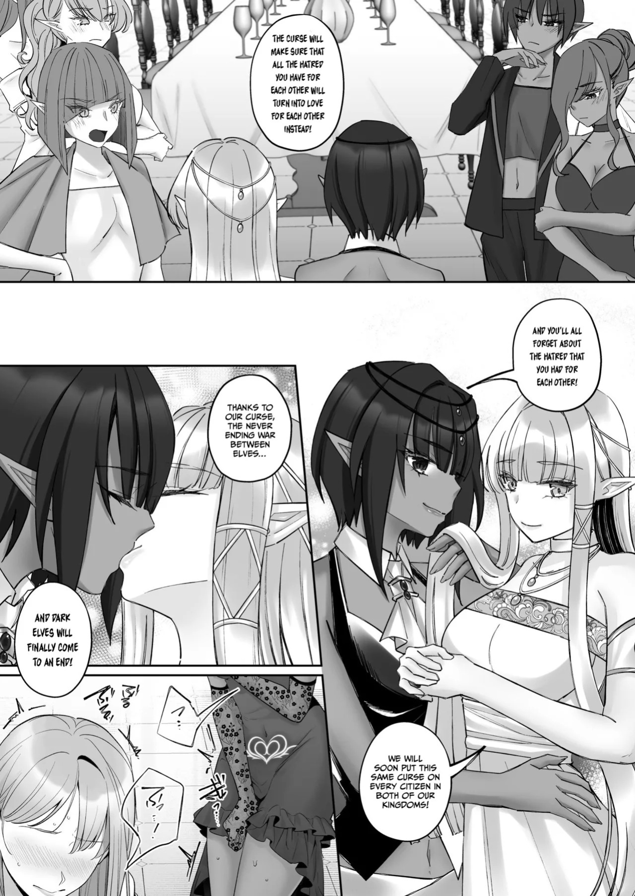 [Seika Kairaku Shoten (Chocomint)] Elf Kanraku ~Elf ni Ecchi na Inmon o Tsukete Les Ochi Saseru~ [Digital] [English]