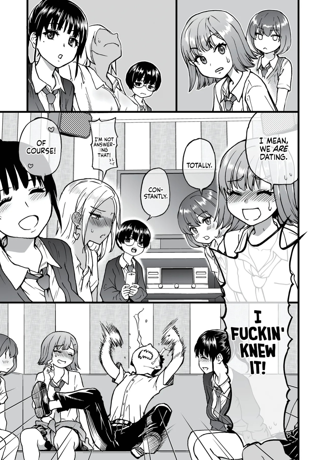 [Okina Keikaku (Shiwasu no Okina)] 100-Kai Furareta Zetsubou-teki ni Motenai Ore o Awarenda Kareshi Ari Onna Tomodachi ga Nandemo Eroi Koto Yarasete Kureta!! | Pity Party in My Pants [English] [J18] [Decensored] [Digital]