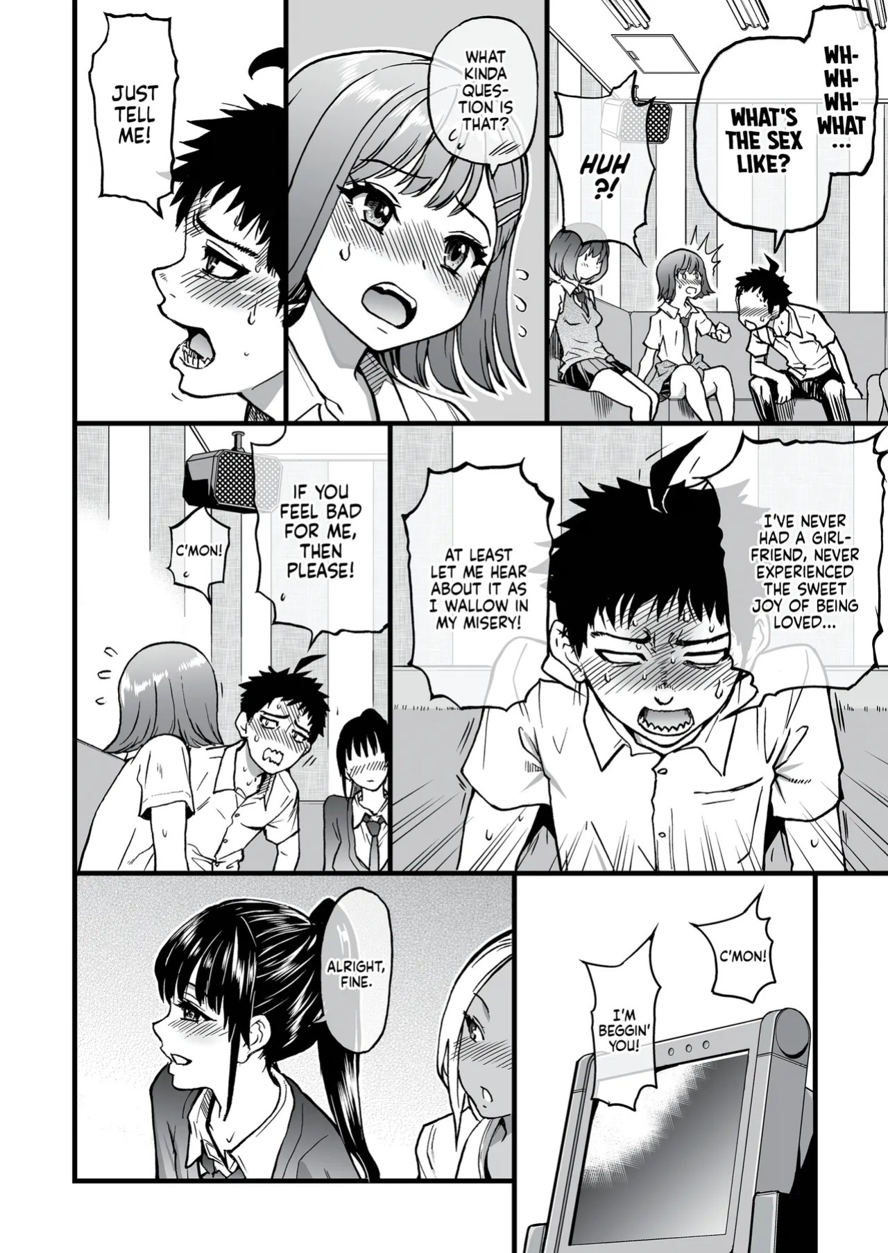 [Okina Keikaku (Shiwasu no Okina)] 100-Kai Furareta Zetsubou-teki ni Motenai Ore o Awarenda Kareshi Ari Onna Tomodachi ga Nandemo Eroi Koto Yarasete Kureta!! | Pity Party in My Pants [English] [J18] [Decensored] [Digital]