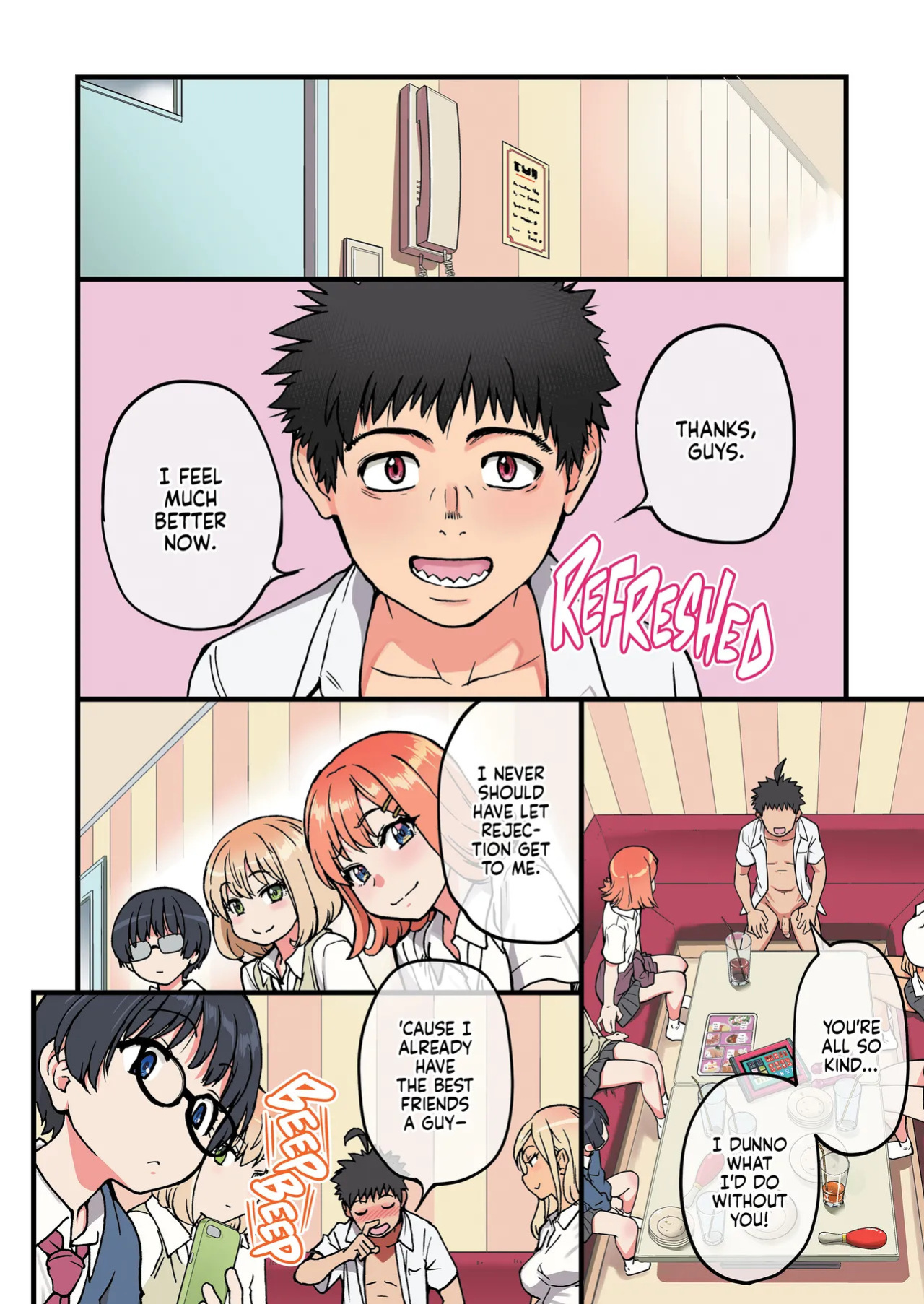 [Okina Keikaku (Shiwasu no Okina)] 100-Kai Furareta Zetsubou-teki ni Motenai Ore o Awarenda Kareshi Ari Onna Tomodachi ga Nandemo Eroi Koto Yarasete Kureta!! | Pity Party in My Pants [English] [J18] [Decensored] [Digital]