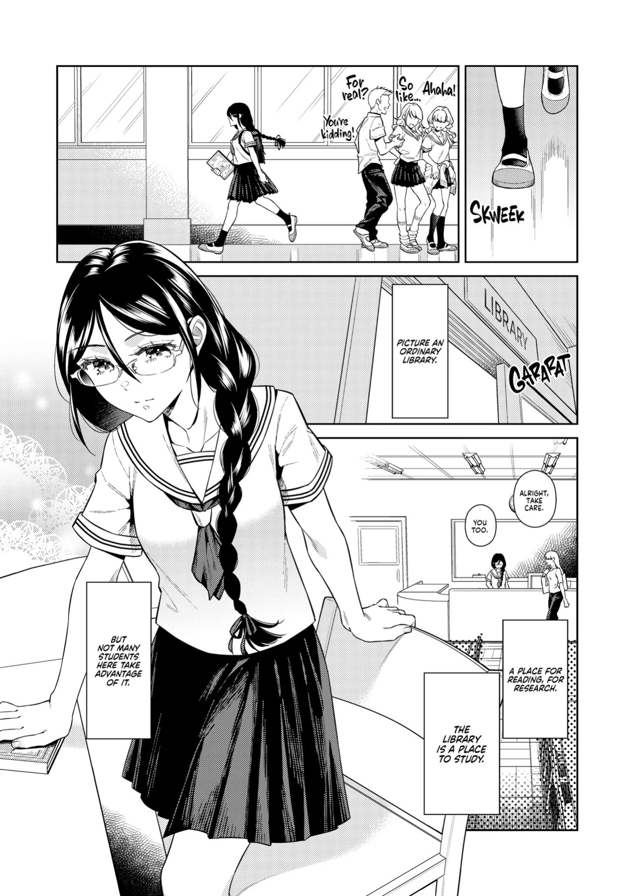 [2JIMUSUBI (Ohno Kanae)] Toshoshitsu no Kedamono-tachi | Library Beasts [English] [J18] [Decensored] [Digital]