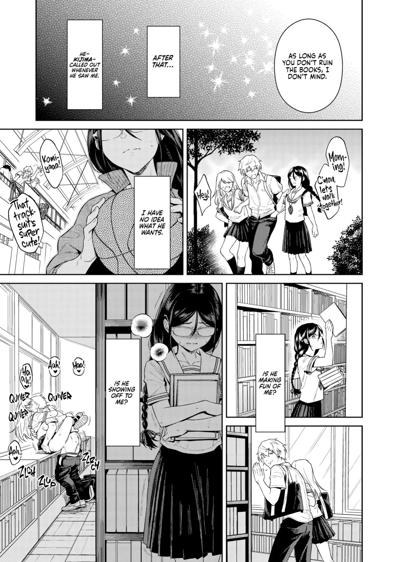 [2JIMUSUBI (Ohno Kanae)] Toshoshitsu no Kedamono-tachi | Library Beasts [English] [J18] [Decensored] [Digital]