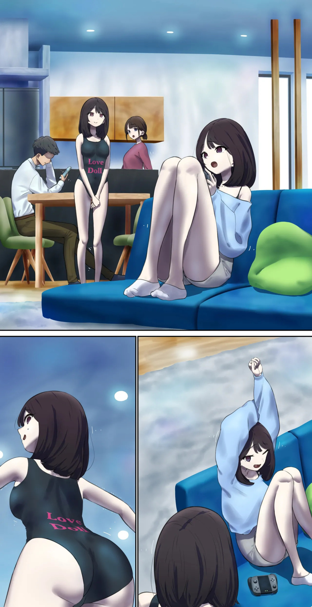 A daughter living with her human livestock clones