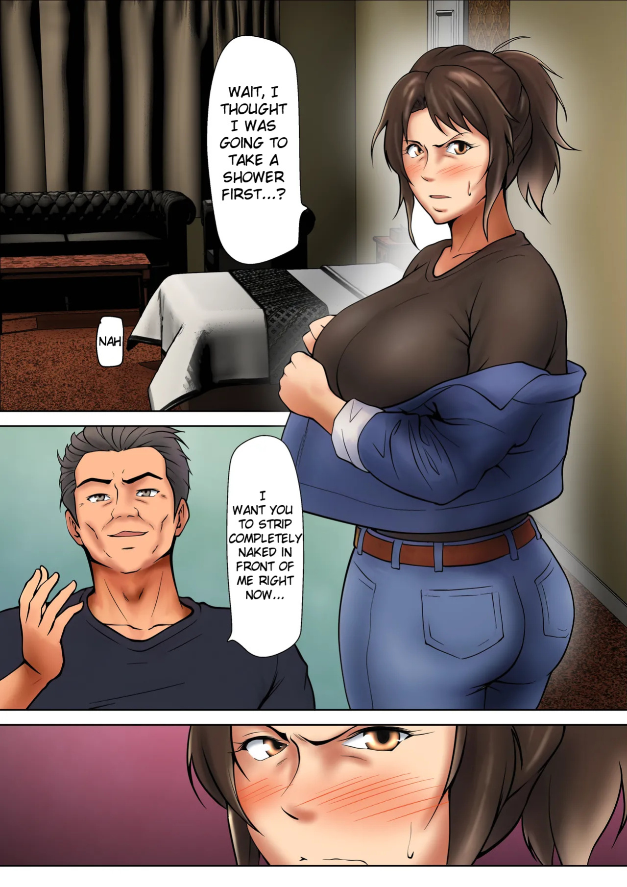 [Pentacle (Shimipan)] A Married Woman Who Chose to Be Embraced for The Sake of Her Daughter - A Night Sanctioned by Her Husband Part 1+2 [English]