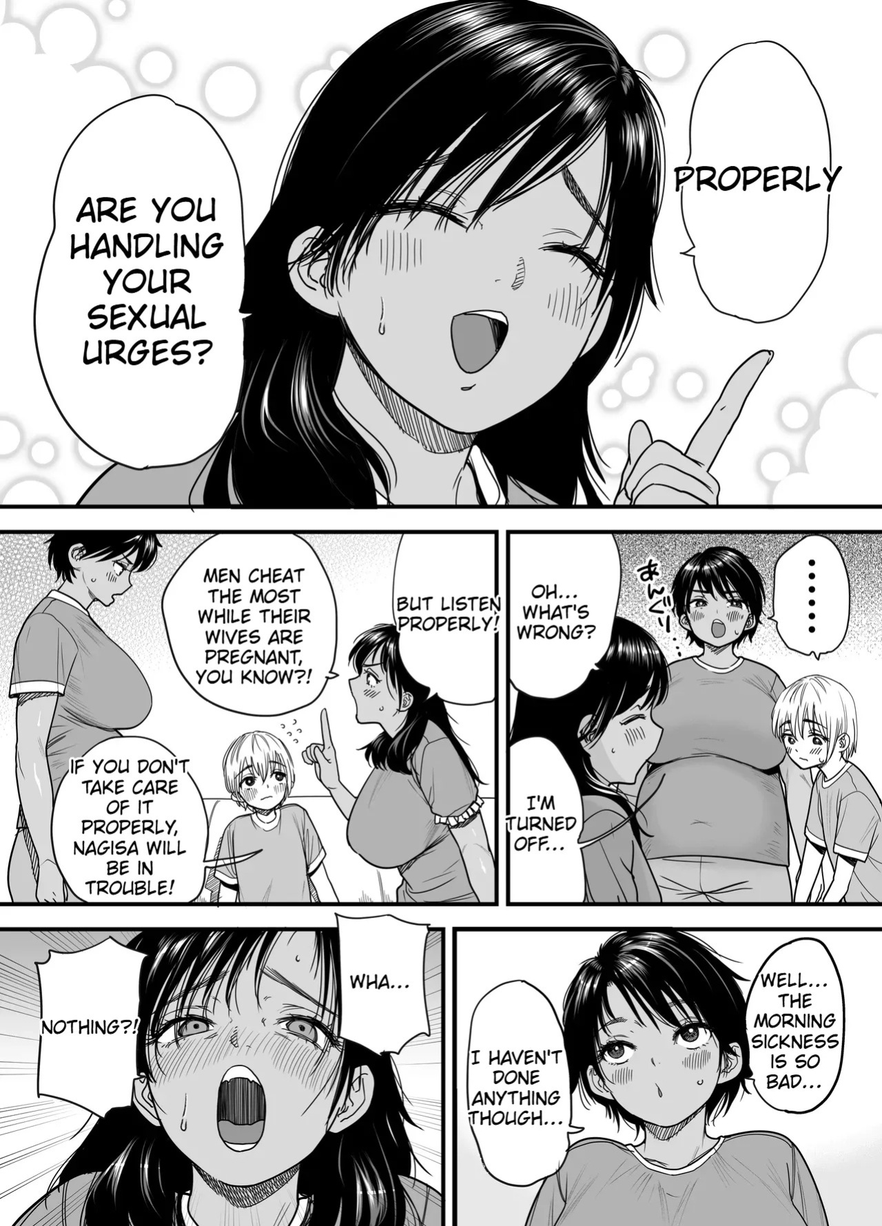 [Ishikarian (Maruyama Akira)] Tall, Tanned, Tomboyish! Nagisa-chan 3 — Since Pregnant Nagisa-chan Can't Do It, Nagisa's Hairy Mama Takes Care of the Sexual Relief: Sex Edition [English]