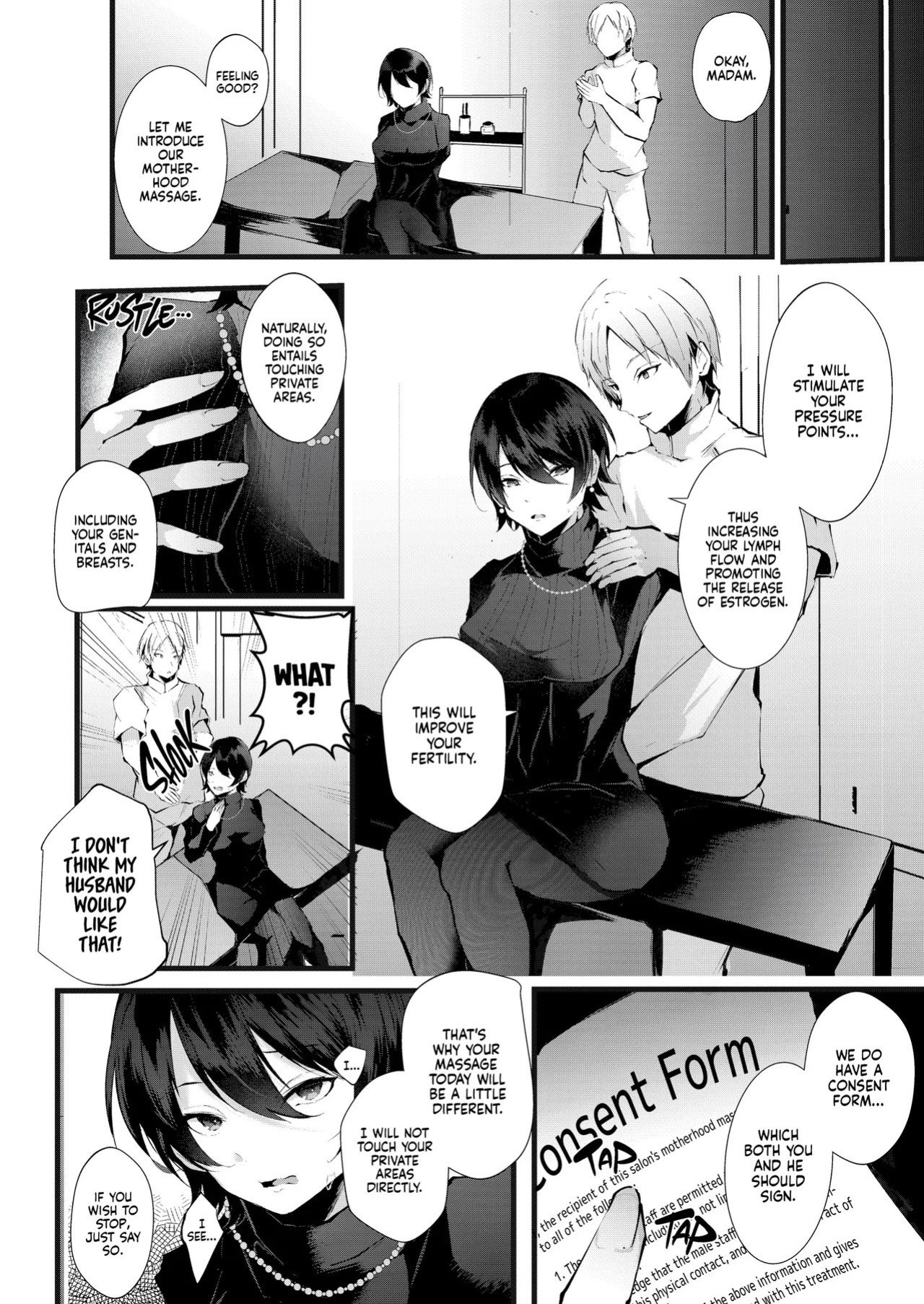 [FZ: (Fujisaki Fujiko)] Kakkou no Rakuin ~Ninkatsu Kyonyuu Hitozuma ga Biyaku Jirashi Massage ni Kokomo mo Karada mo Ochiru made~ | The Mark of the Cuckoo [English] [J18] [Decensored] [Digital]