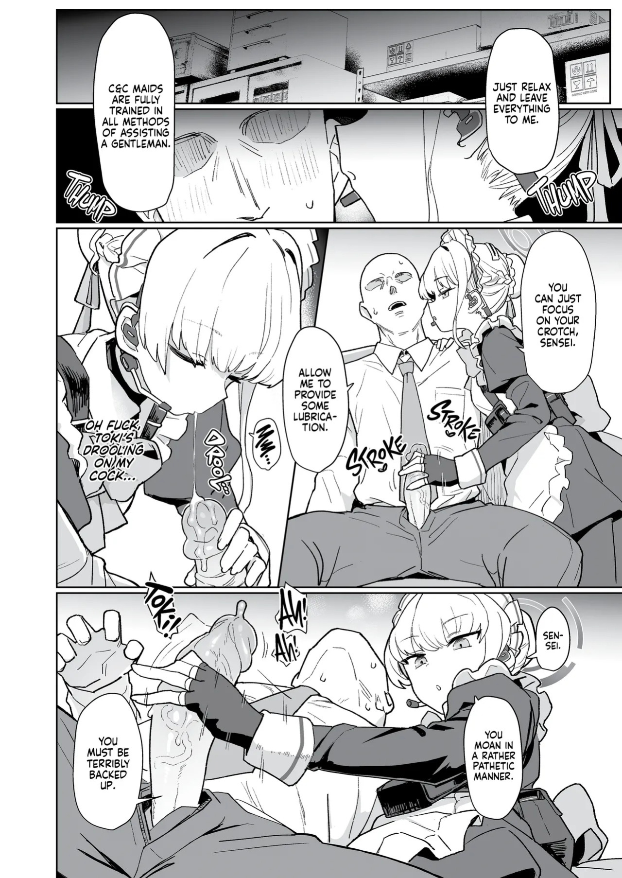 [Ballistic onahole (Б)] Dokidoki Toki Meki Maid Kiss | Maid Made for Making Out (Blue Archive) [English] [Summer Salt] [Decensored] [Digital]
