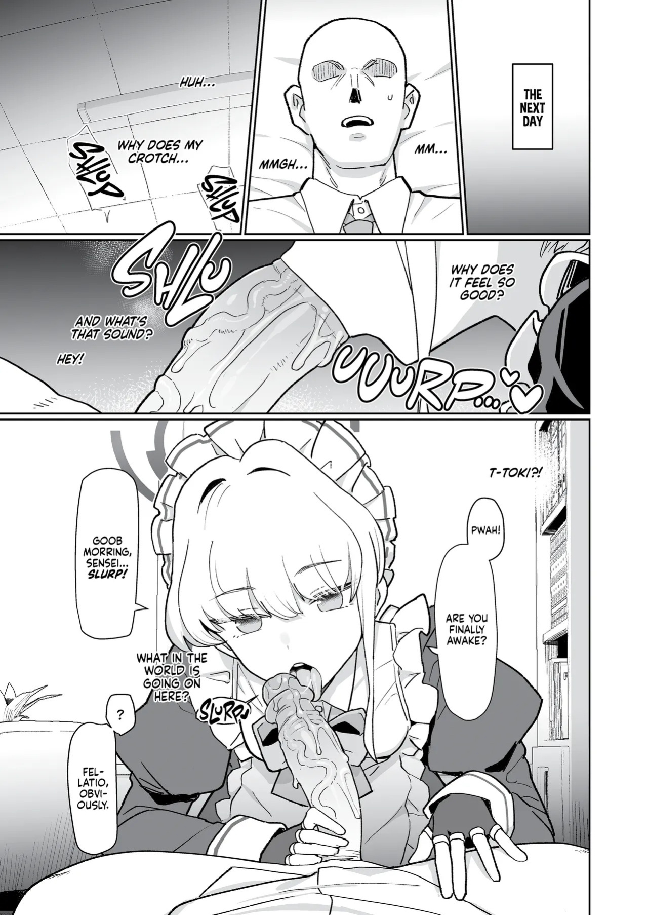 [Ballistic onahole (Б)] Dokidoki Toki Meki Maid Kiss | Maid Made for Making Out (Blue Archive) [English] [Summer Salt] [Decensored] [Digital]