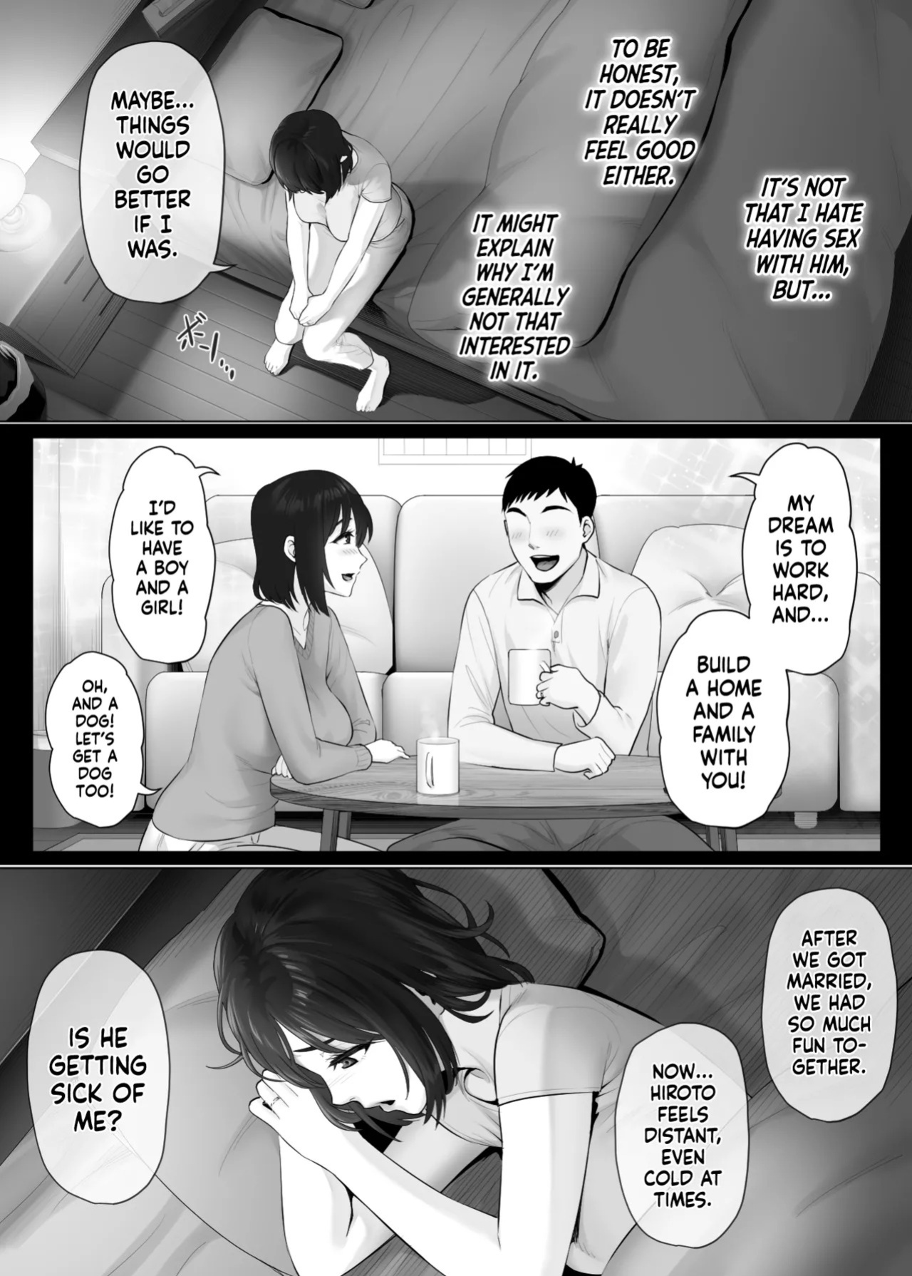 [Mitsumitsu Niku (Hikitogu)] LeveChi na Swapping 2 ~Hatsu Zecchou de Iki Kuruu Tsuma Hen~ | Swinging With the Pros 2: A Housewife's First Orgasm [English] [head empty]