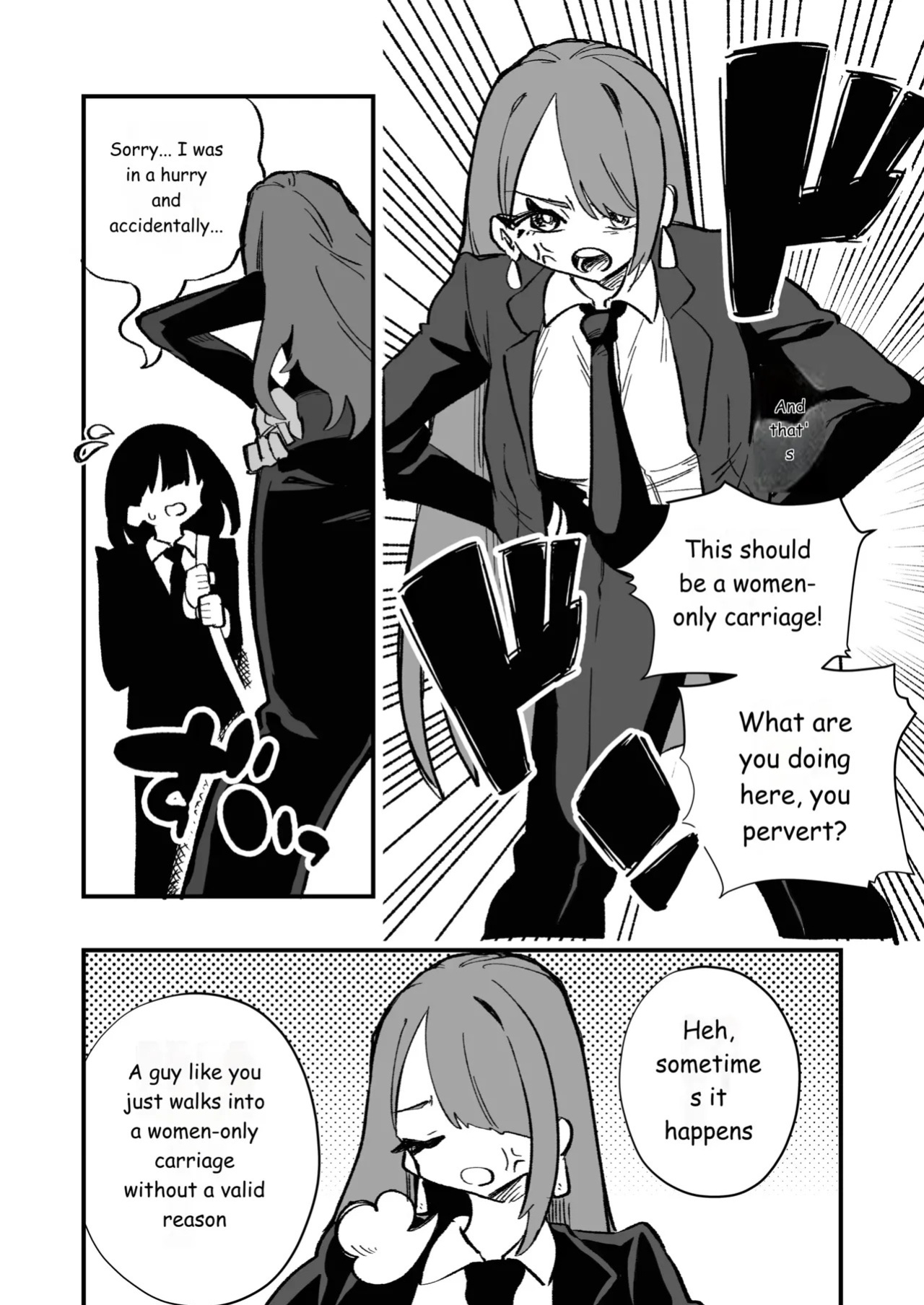Forced Cross-Dressing in a Women-Only Carriage