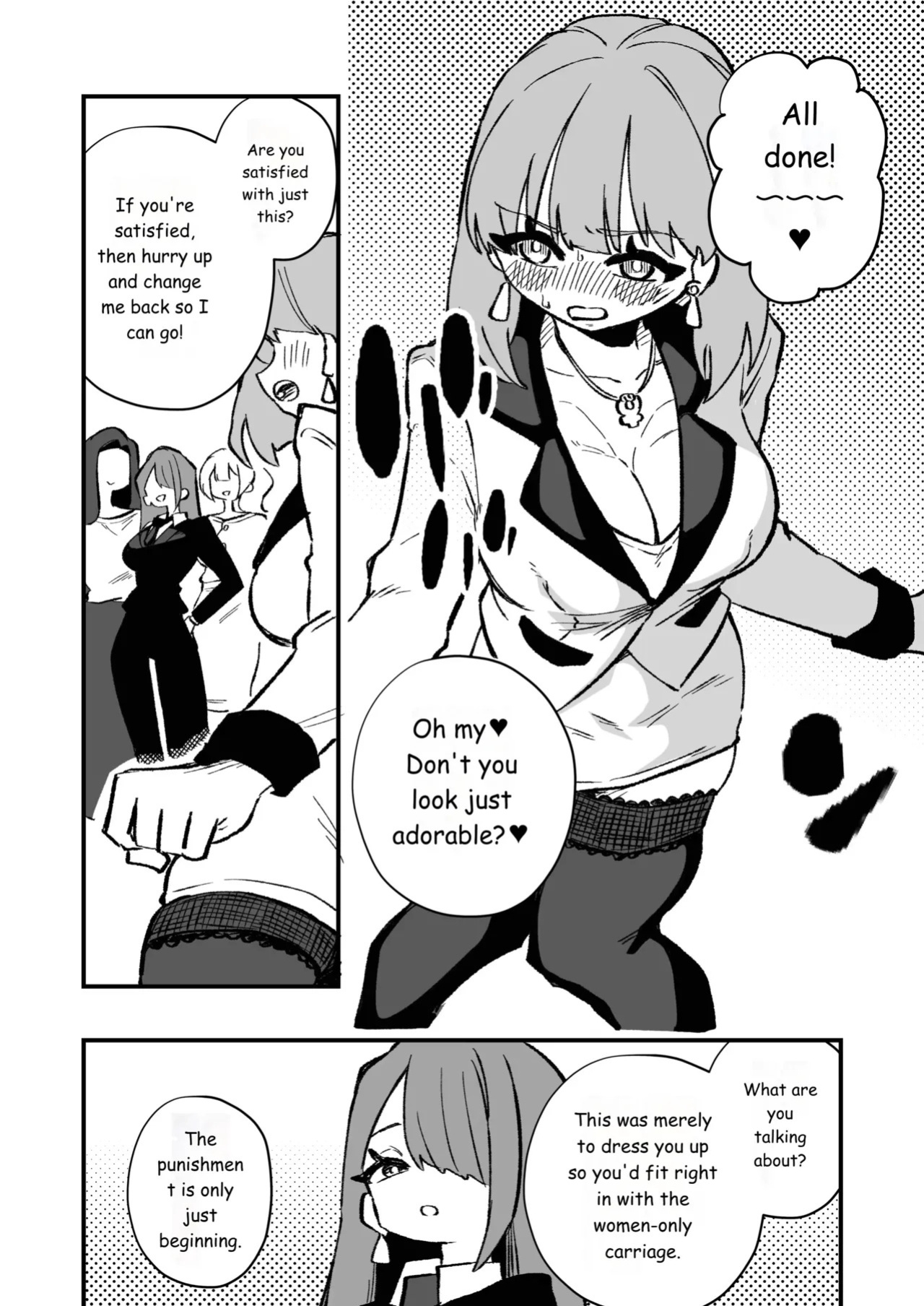 Forced Cross-Dressing in a Women-Only Carriage