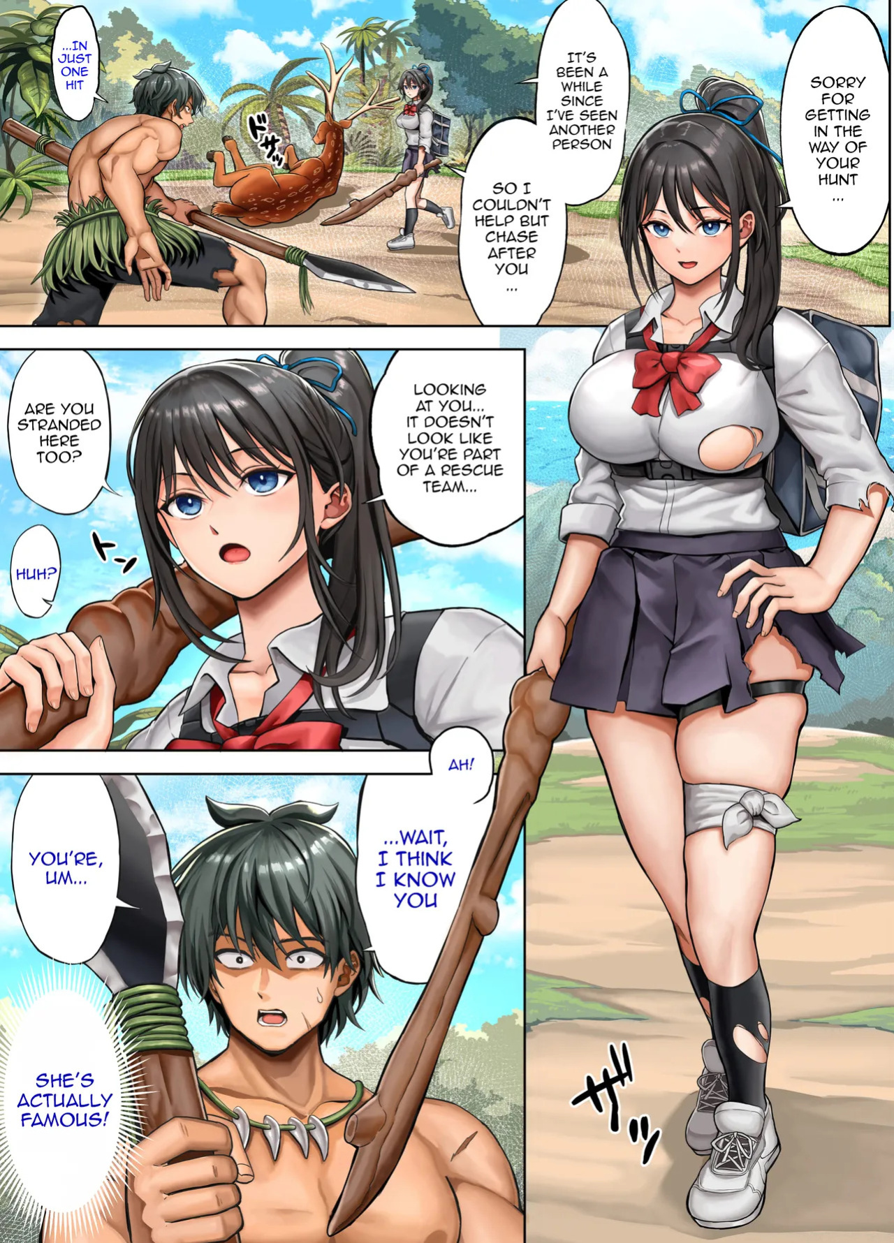 [Hokekiyo Carnival (Houhokekiyo)] Mujintou Sounan Harem 2 Ch.1-2 | Deserted Island Castaway Harem 2 Ch.1 [English] {Doujins.com}