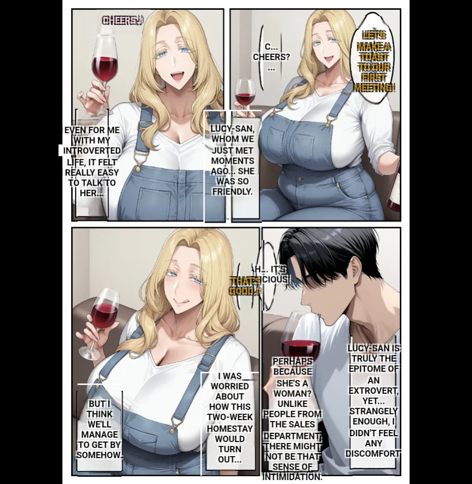 Home stay sakino bakunyuu blonde bijyouni mesuushi cosde yuwakusarete ittchalove tanetsuke seikatsu 1-2 + kakioroshi epilogue (AI) [MTL]