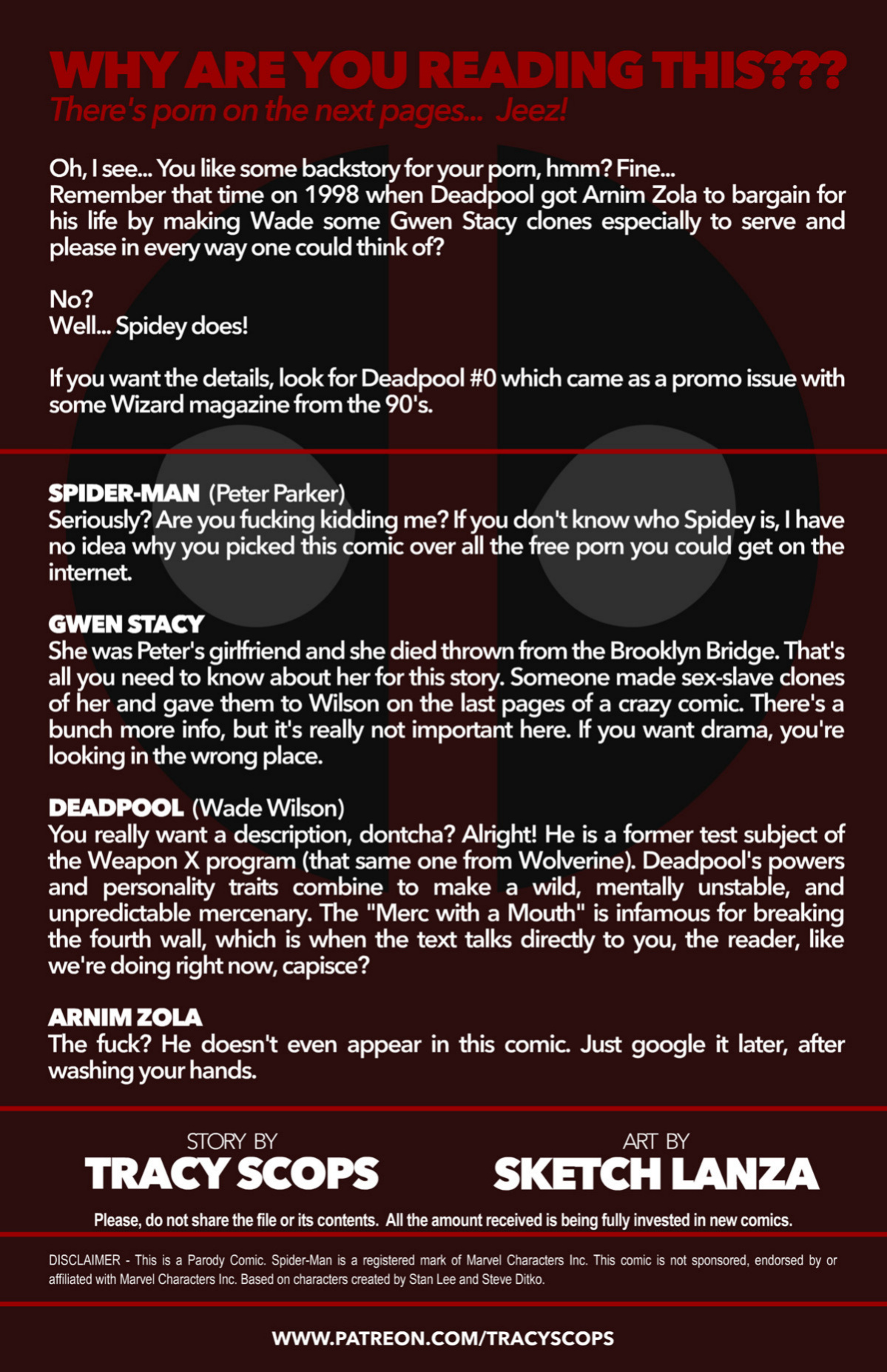 (TracyScops) - Gwen Stacies are the sole property of Deadpool(Sketch Lanza)